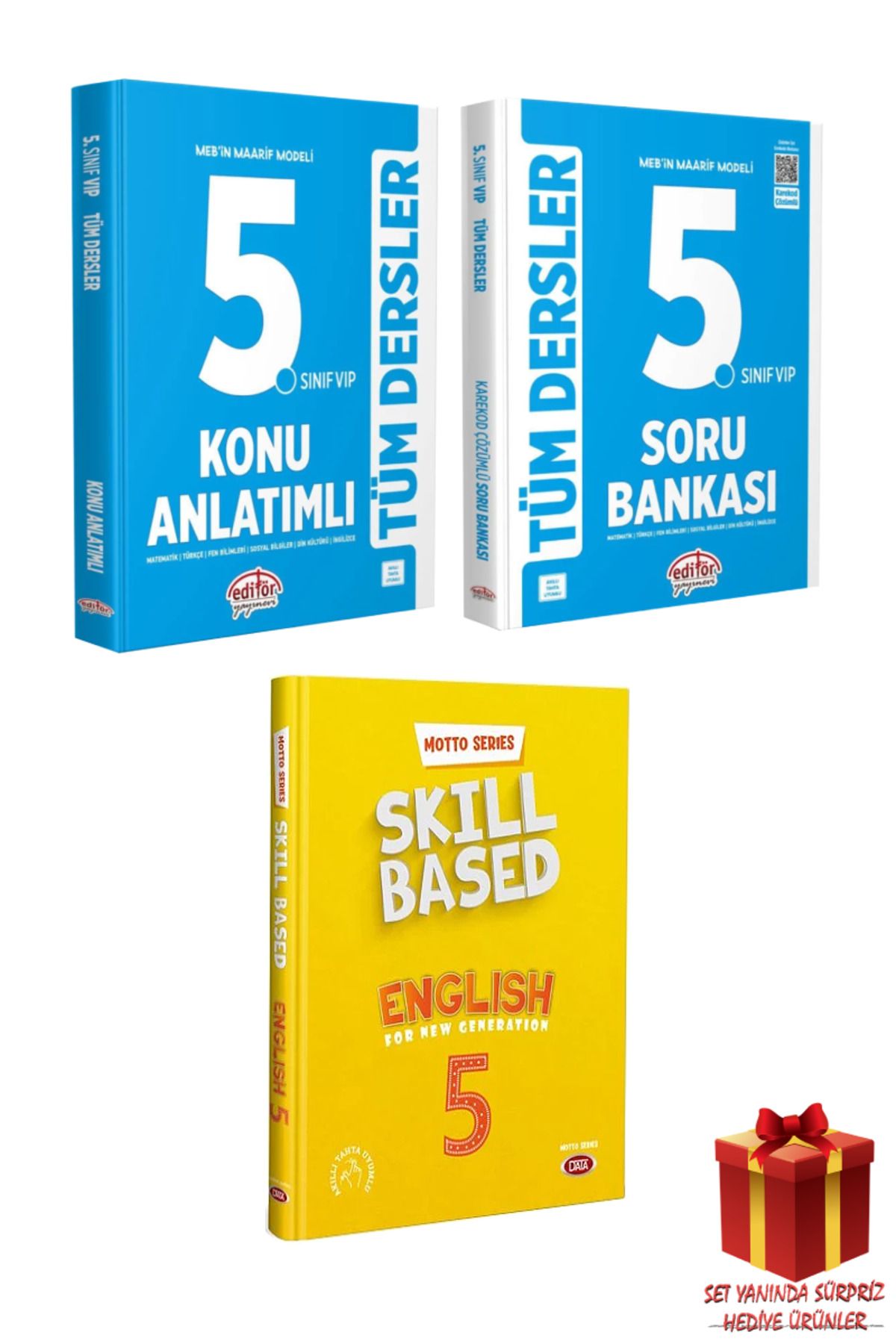 Editör Yayınevi 5. Sınıf Tüm Dersler Konu Anlatımı+ Soru Bankası+ Data Motto Series Skill Based English+ Hediye