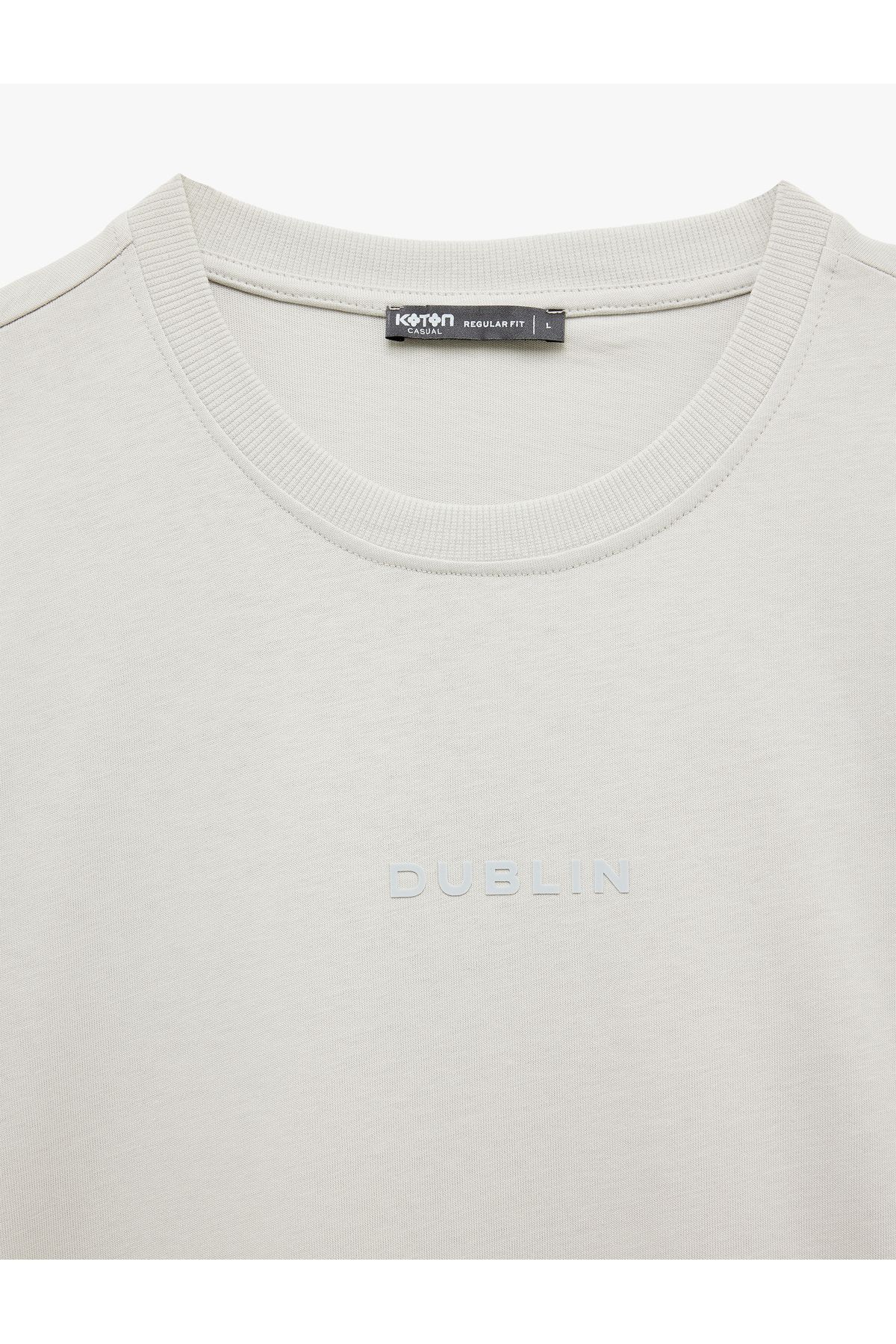 Koton-Μπλουζάκι με κοντό μανίκι Crew λαιμόκοψης Regular Fit Cotton Minimal Printed T-shirt 5