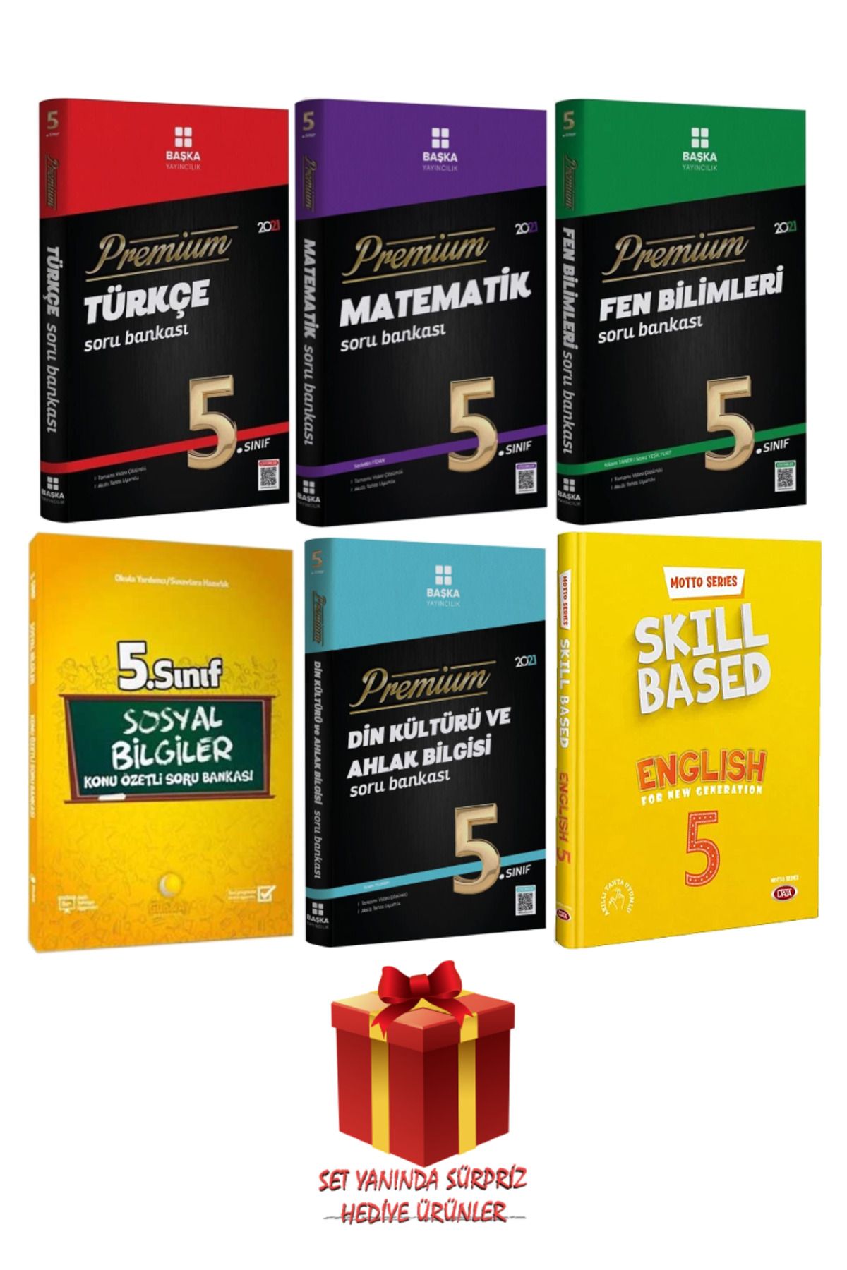 Başka Yayıncılık 5. Sınıf Türkçe+ Matematik+ Sosyal Bilgiler+ Fen Bilimleri+ Din Kültürü+ İngilizce Soru Bankası