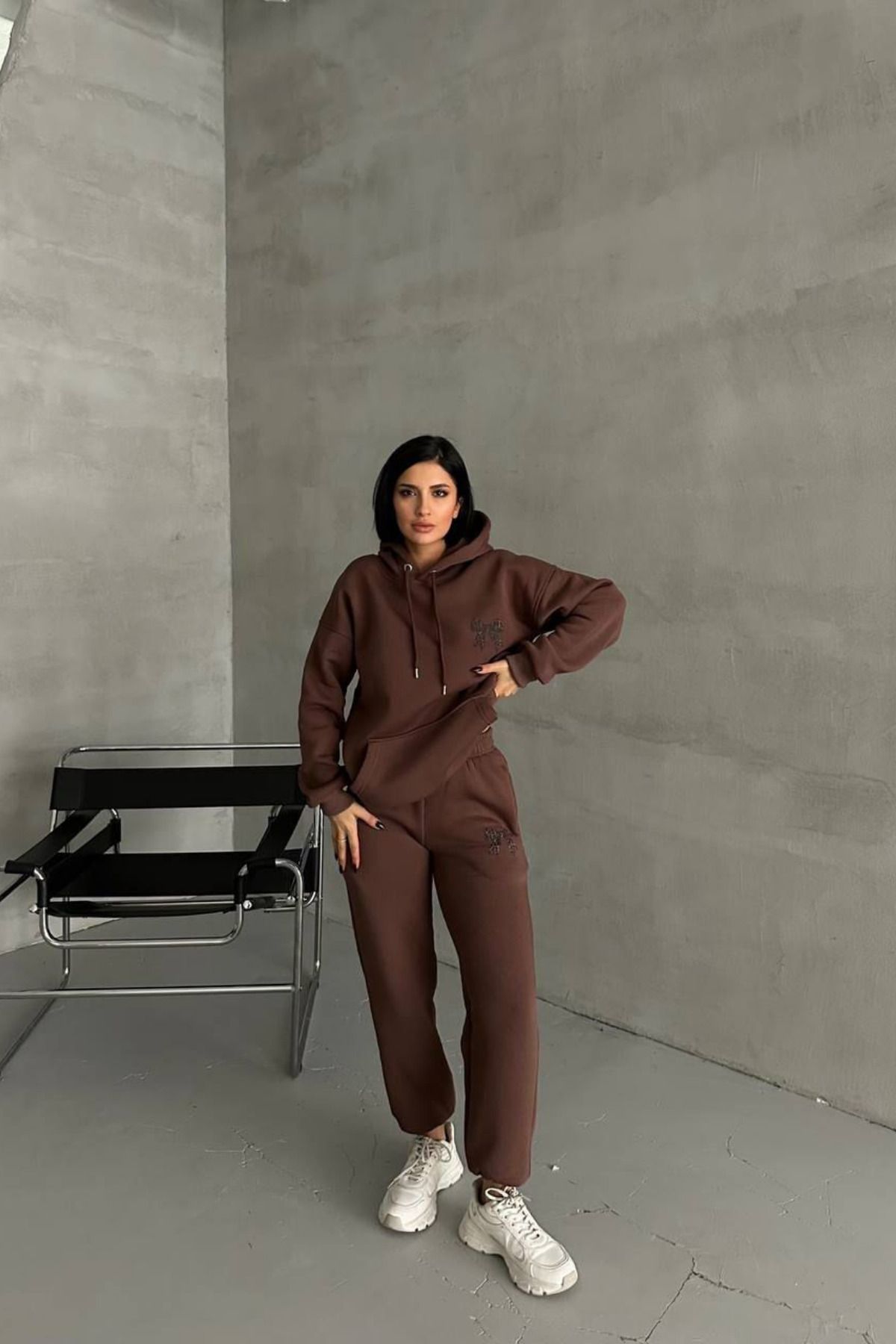 Bliss Modern Tasarım Fiyonk Detaylı Kadın Alt Üst Eşofman Takımı