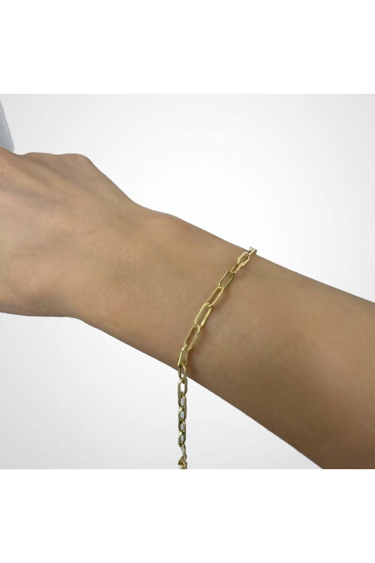 byBurak GOLD İnce Ataç Zincir Bileklik – BLK0982