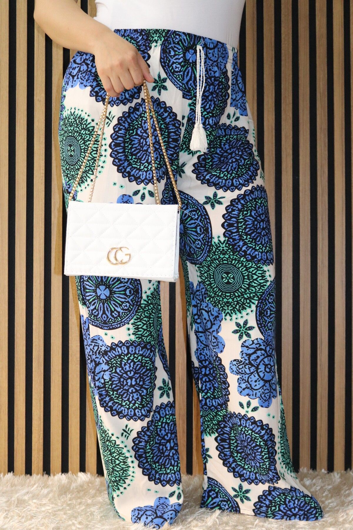 MODA Renkli Dokuma Pantolon / Pantolon Etek