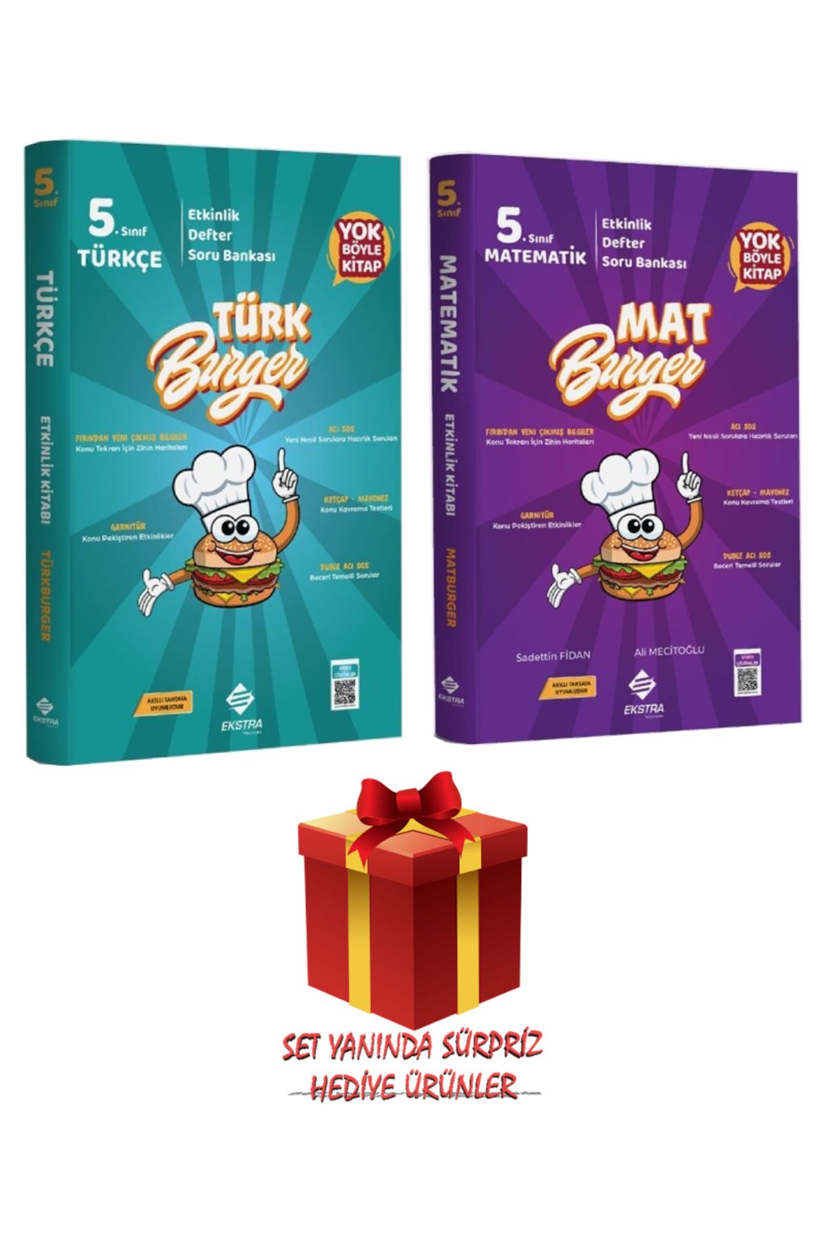 Ekstra Yayıncılık 5. Sınıf Etkinlikli Soru Bankası Seti: Türk Burger+Mat Burger+Hediye