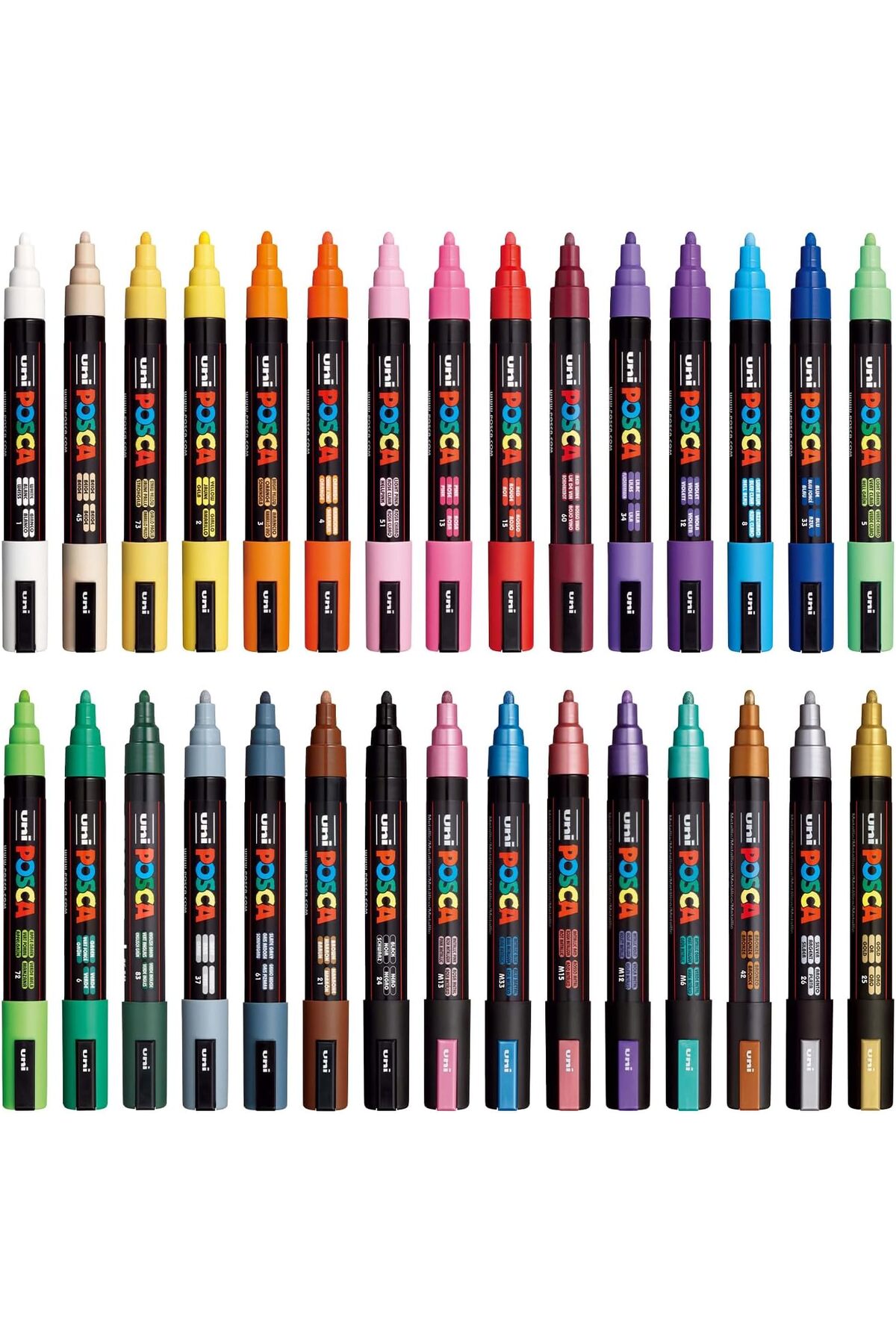 Posca PC-5M 1.8-2.5mm Marker Acrylic Painting Pen Set of 30
