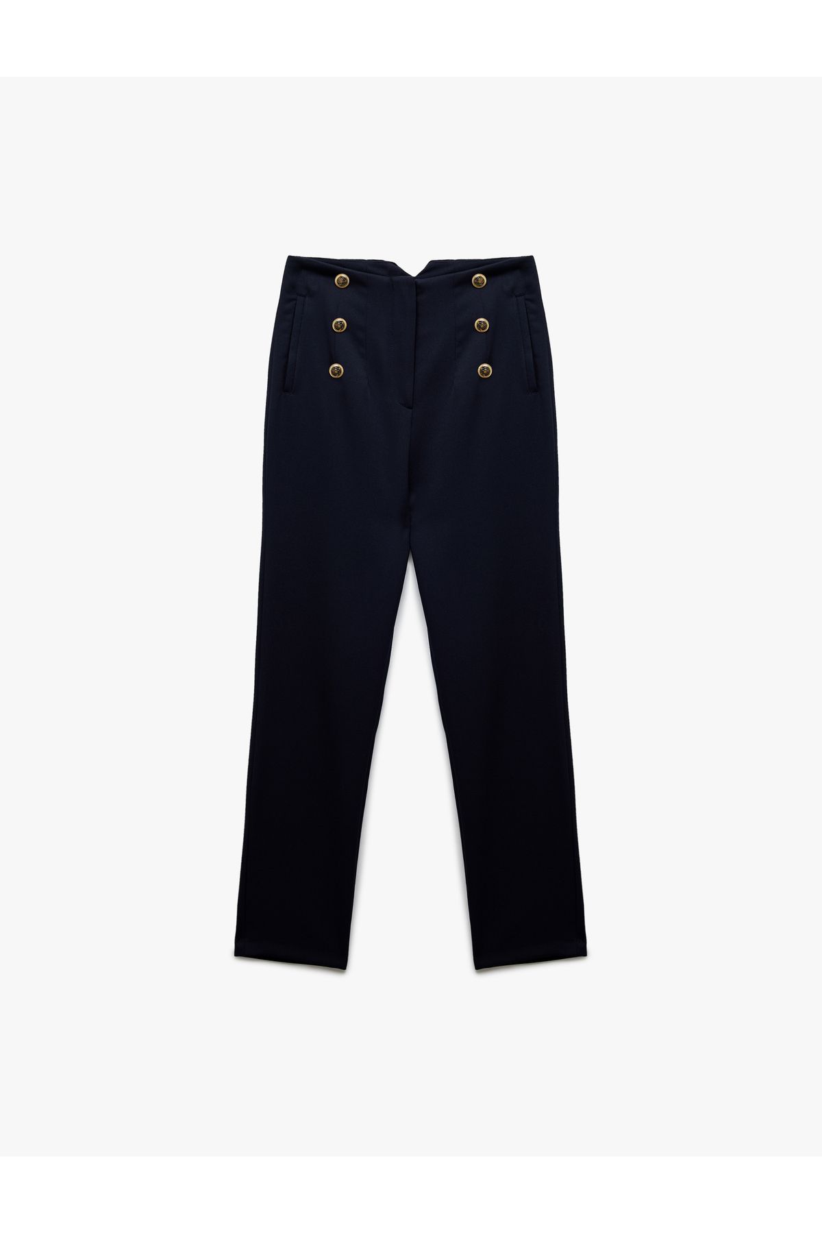 Koton Slim Fit Düğmeli Yüksek Bel Cigarette Kumaş Pantolon