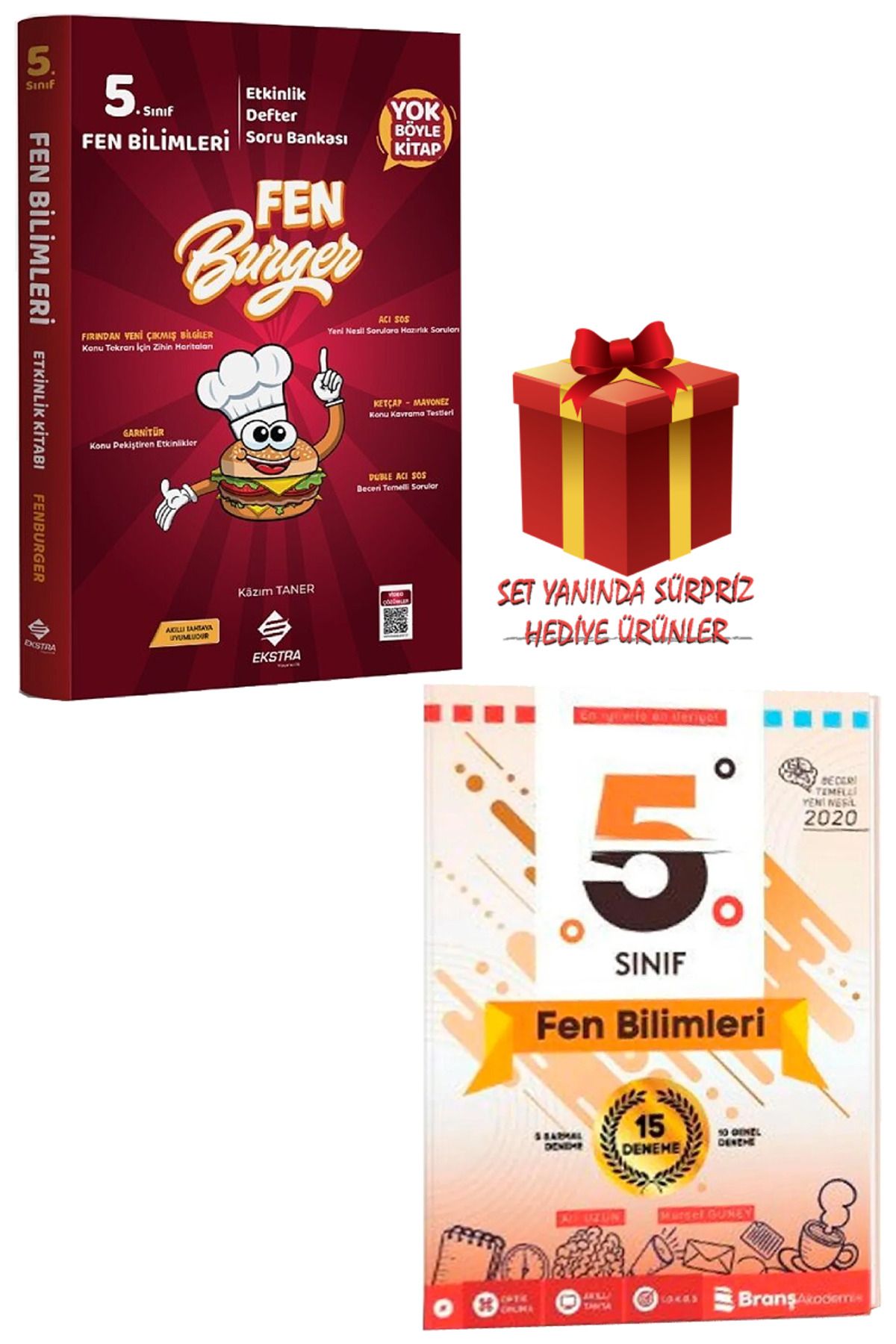 Branş Akademi 5. Sınıf Fen Burger Etkinlikli Soru Bankası + Fen Bilimleri 15 Deneme + Hediye