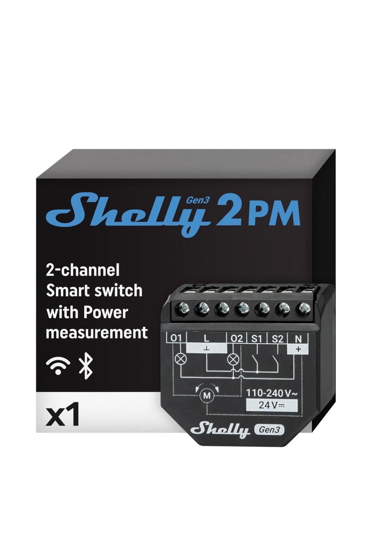 Shelly 2PM Gen3 Enerji Ölçümlü 2 Kanallı Akıllı Röle