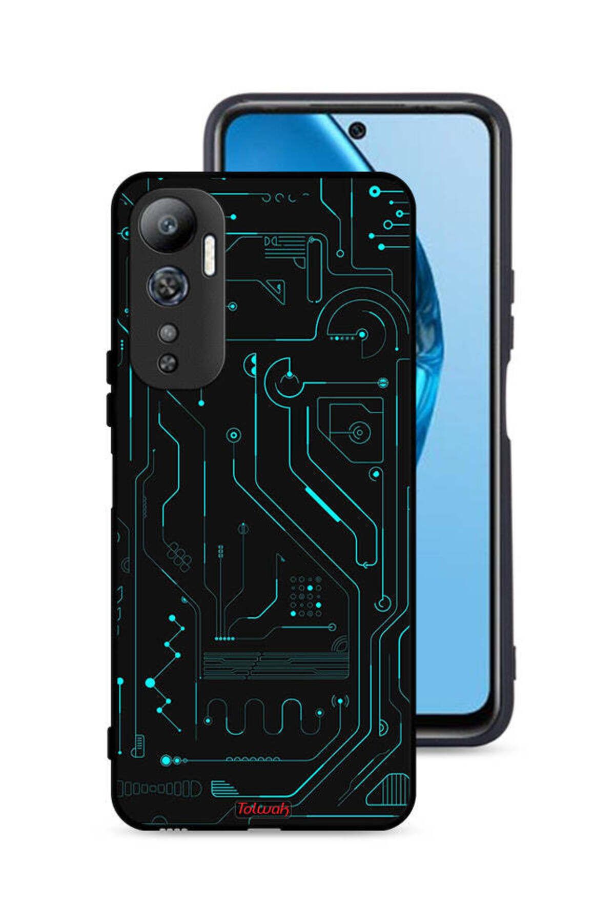 Tolwak-غطاء حماية لهاتف Infinix Hot 20 4G، دوائر فنية رقمية، تصميم بسيط، شاشات متعددة 1