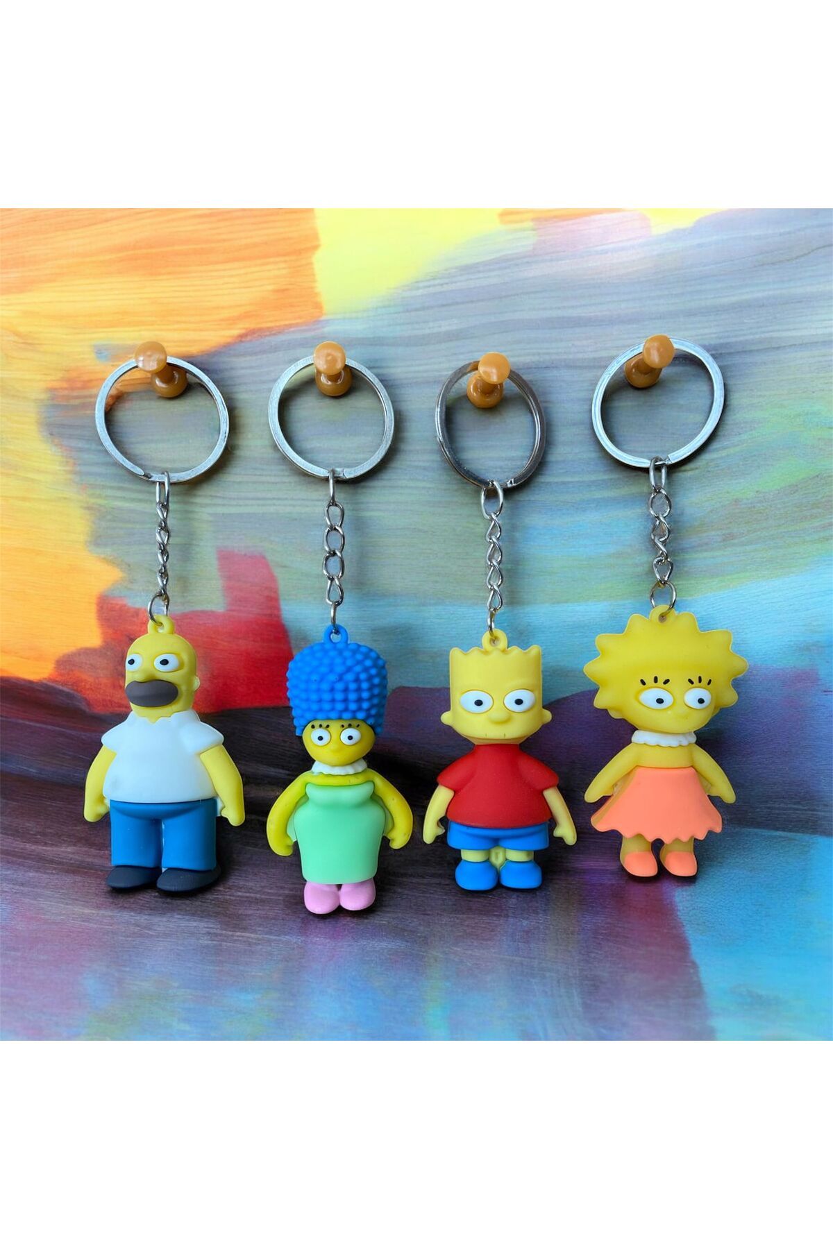 ÇERÇİ MELEK Simson Ailesi 4'lü Anahtarlık & Çanta Süsü
