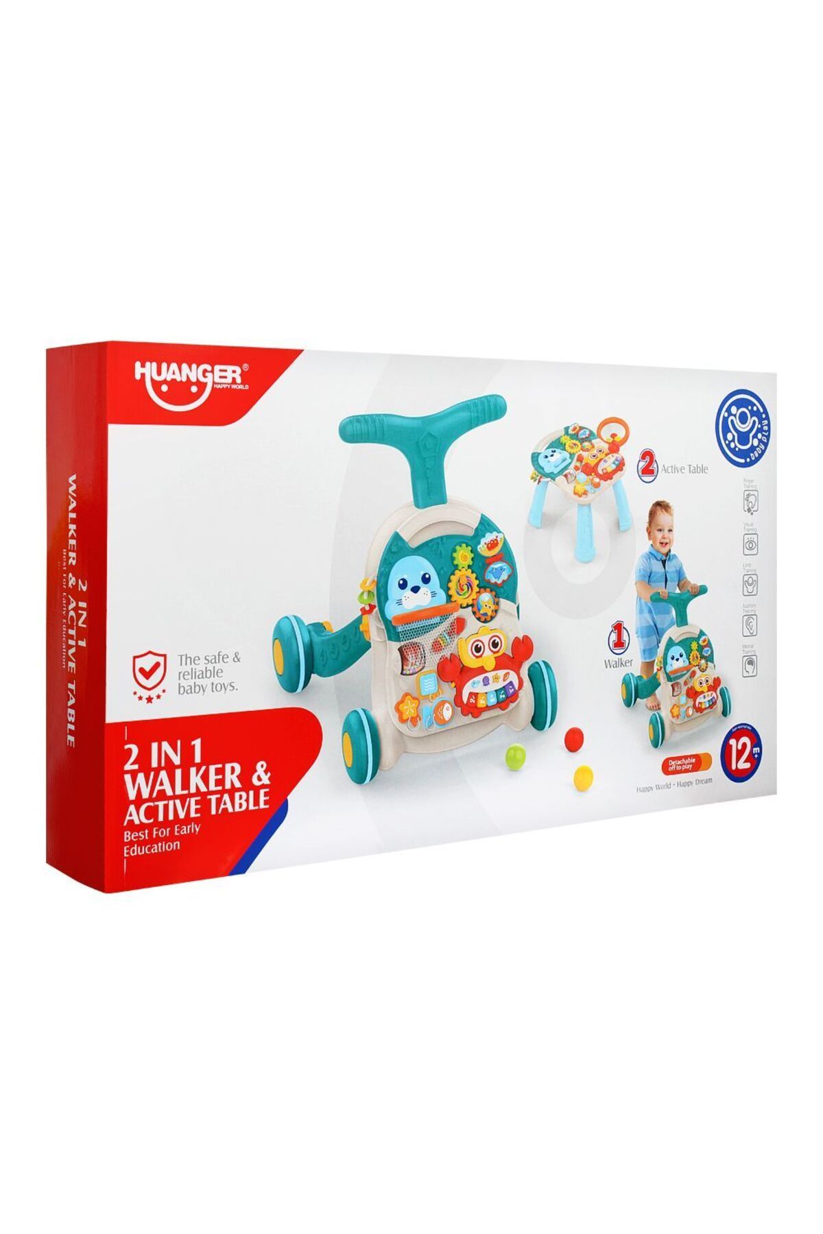 ideal STORE-Multifunctional walker with activity table and adjustable height, blue 2