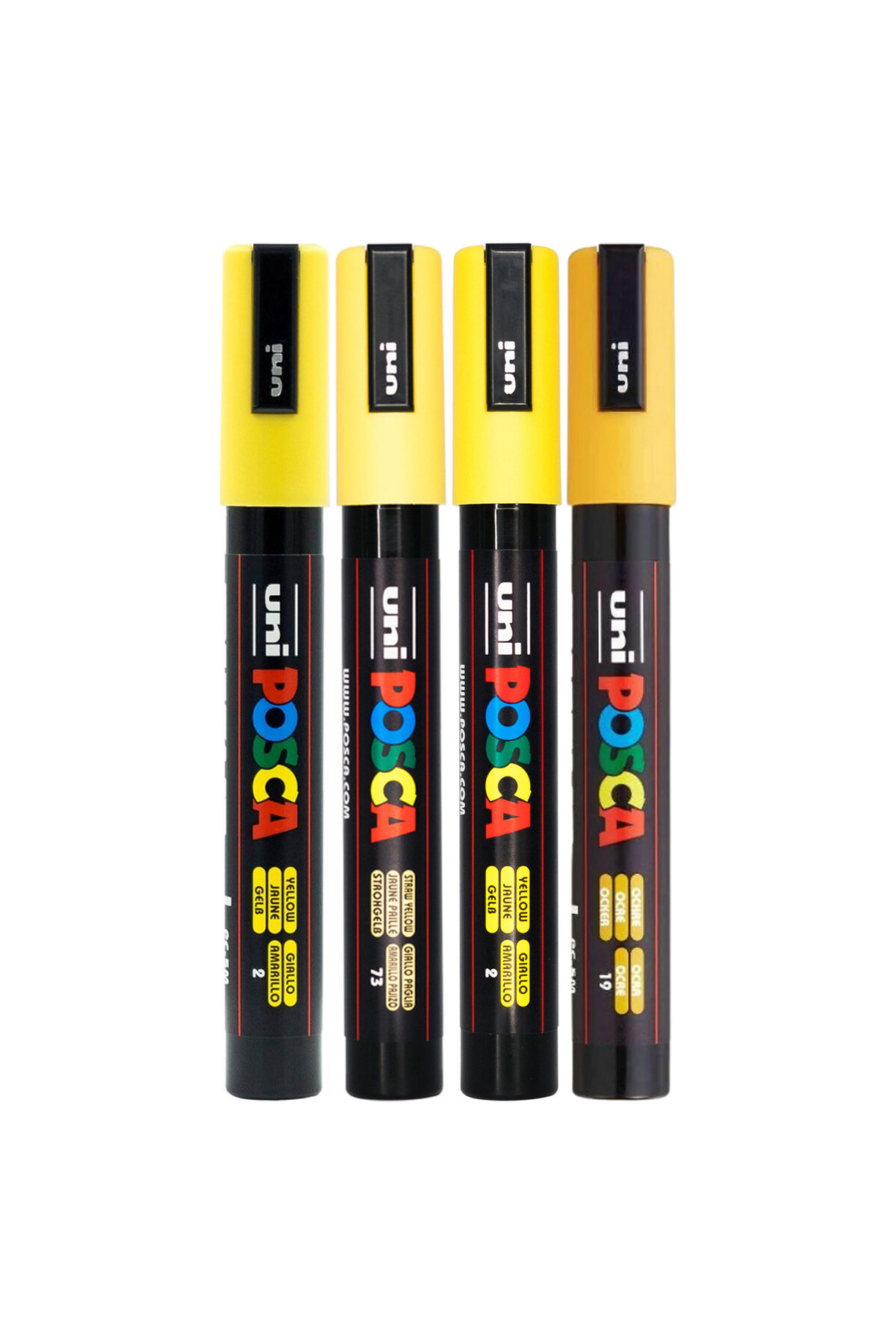 Posca PC-5M 1.8-2.5mm Marker Acrylic Paint Pen Set of 4 Shades of Yellow