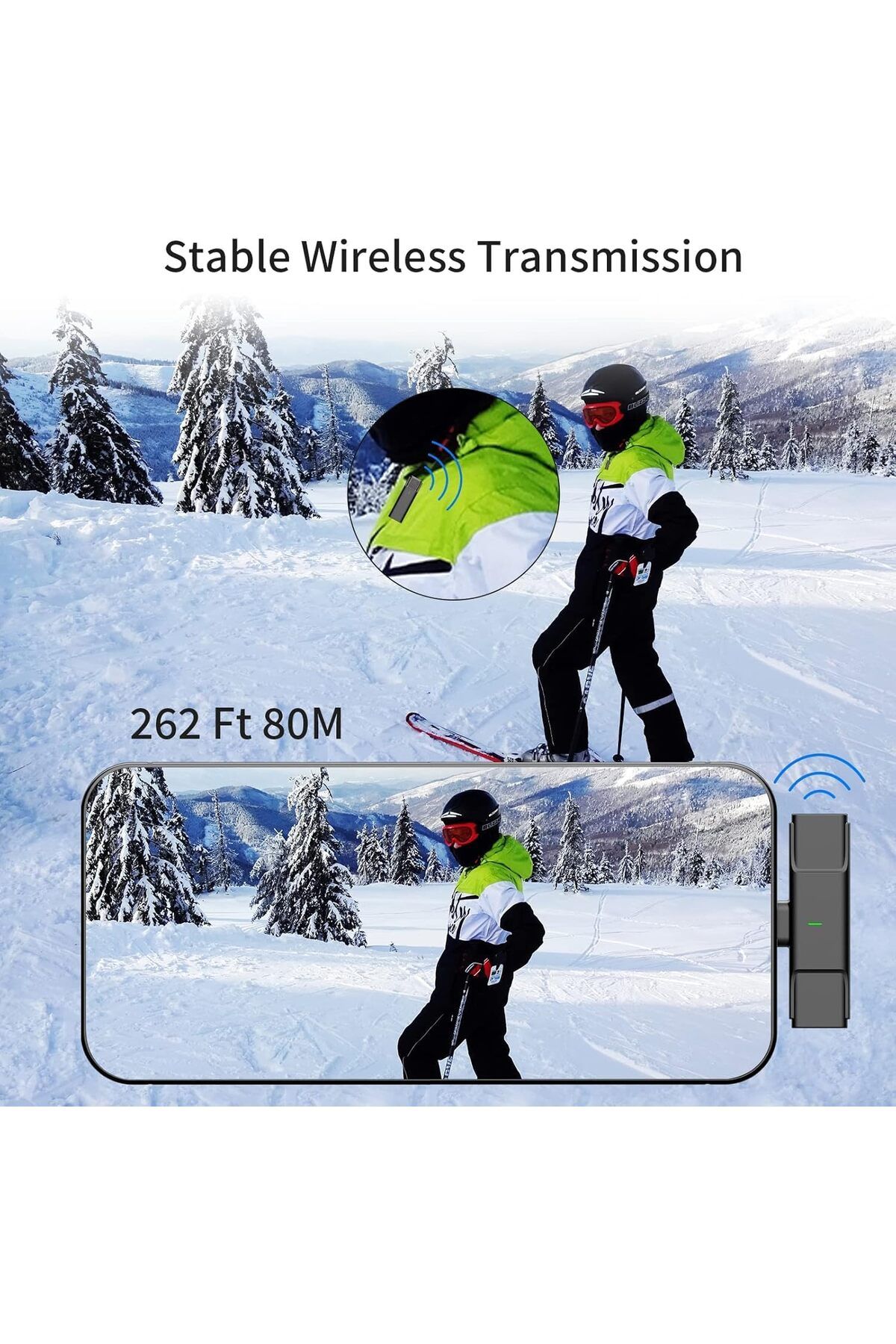 Generic-ميكروفون لاسلكي محمول بمدى 300 متر للتدوين بالفيديو (USB LIGHTNING) 9