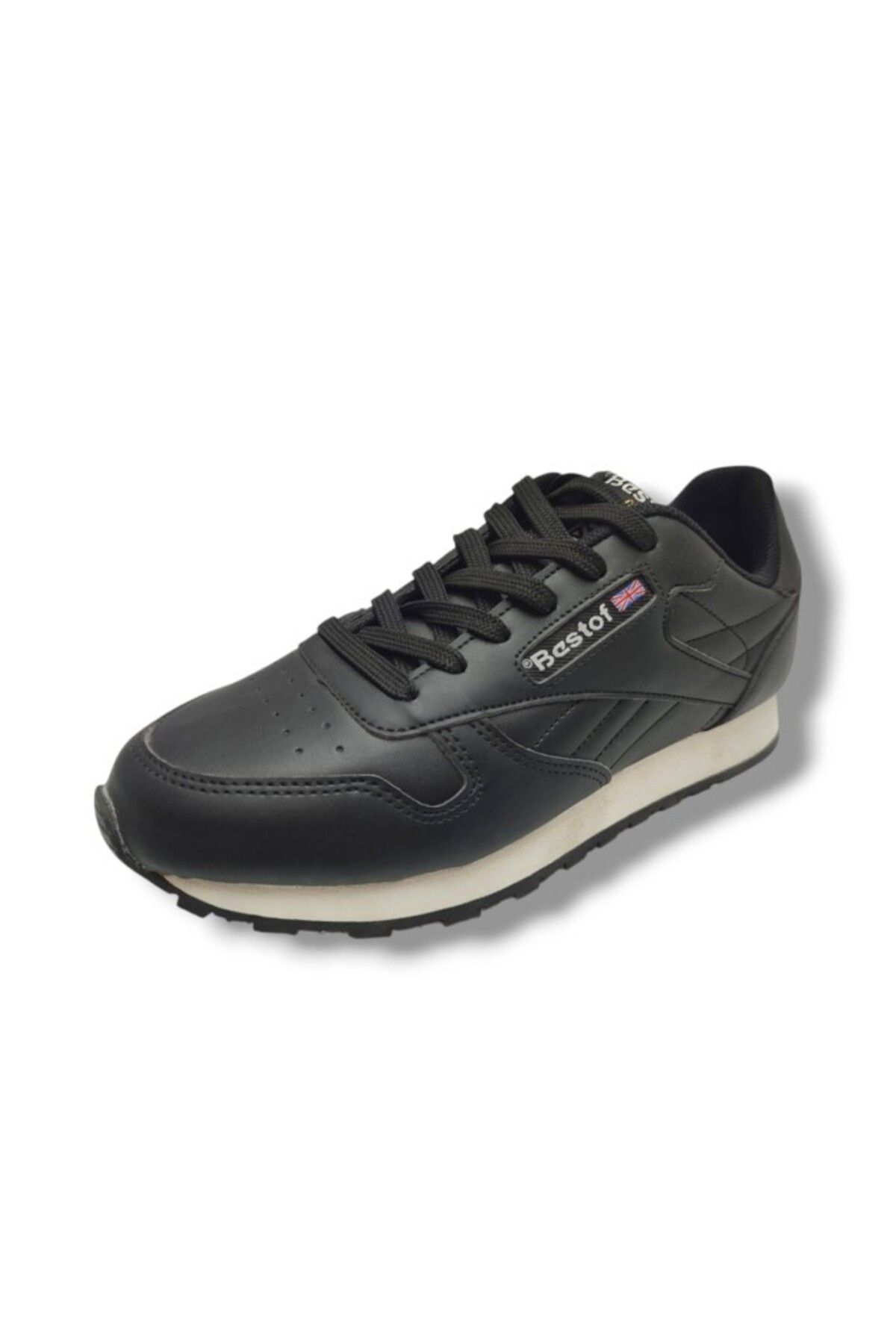 Cheta Best Of 063 Deri Bağcıklı Kadın Sneaker Siyah Beyaz