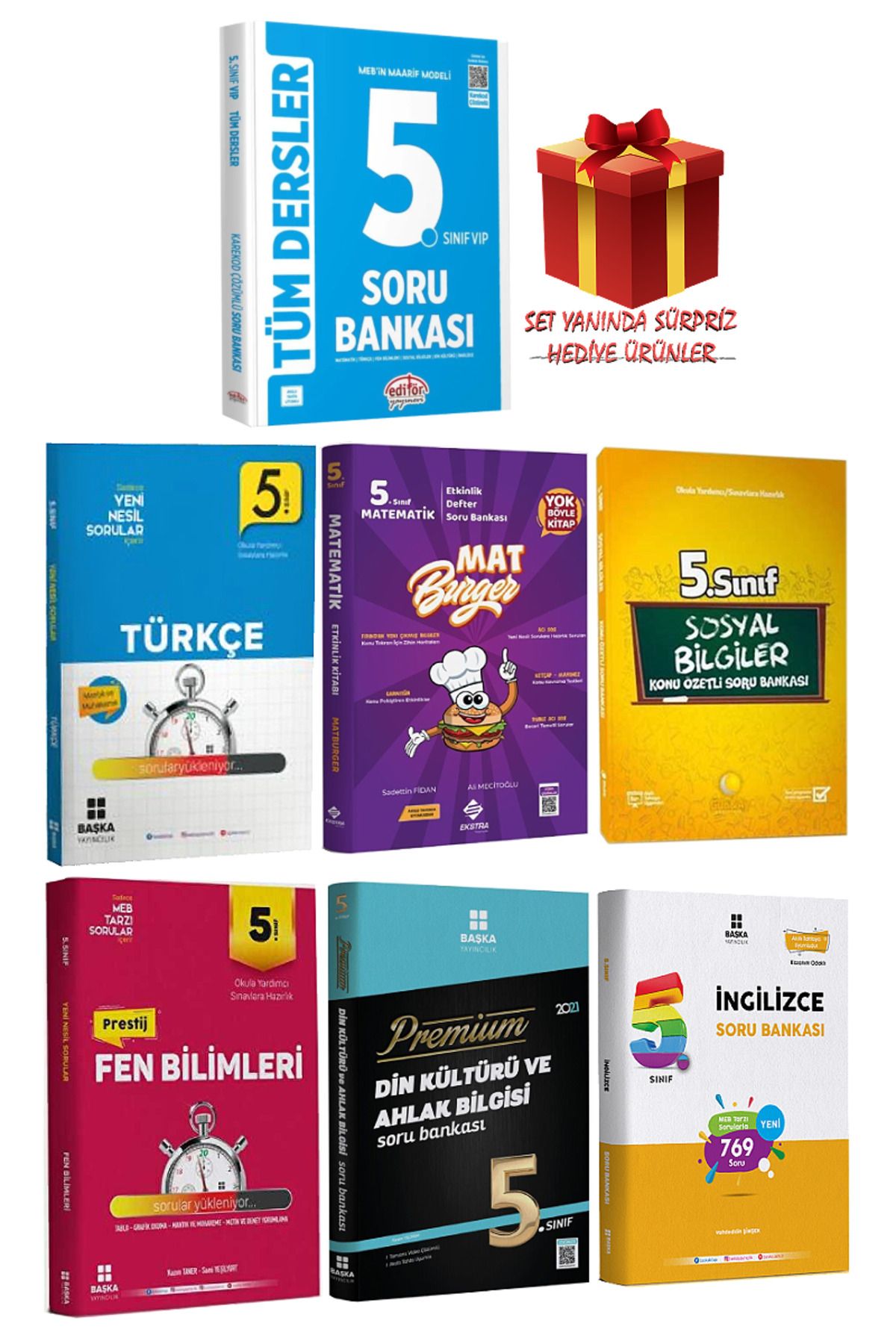 Editör Yayınevi 5.Sınıf Tüm Dersler Soru Bankası:Türkçe+Matematik+Sosyal Bilgiler+Fen Bilimler+Din Kültürü+İngilizce