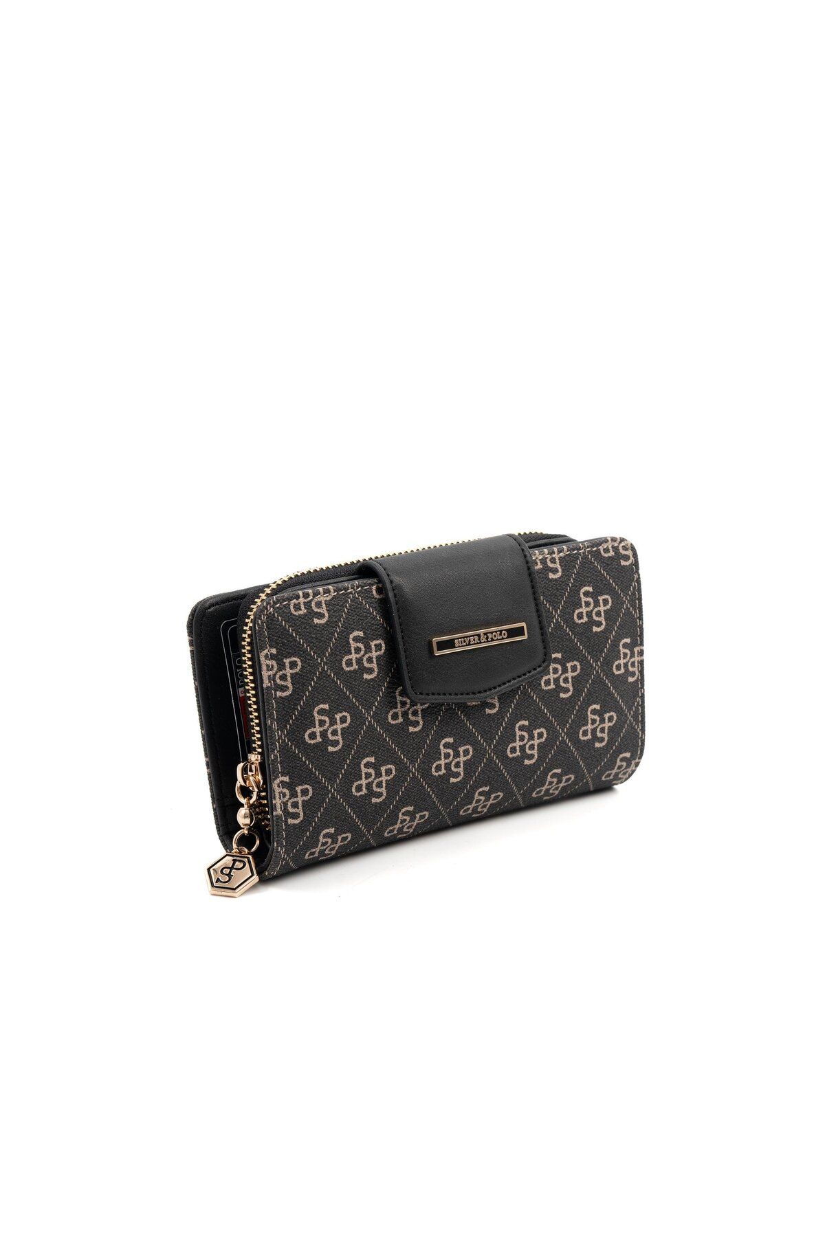 Silver Polo-Silver & Polo Smoked - Black Sp1202 Women's Wallet & Card Holder 2
