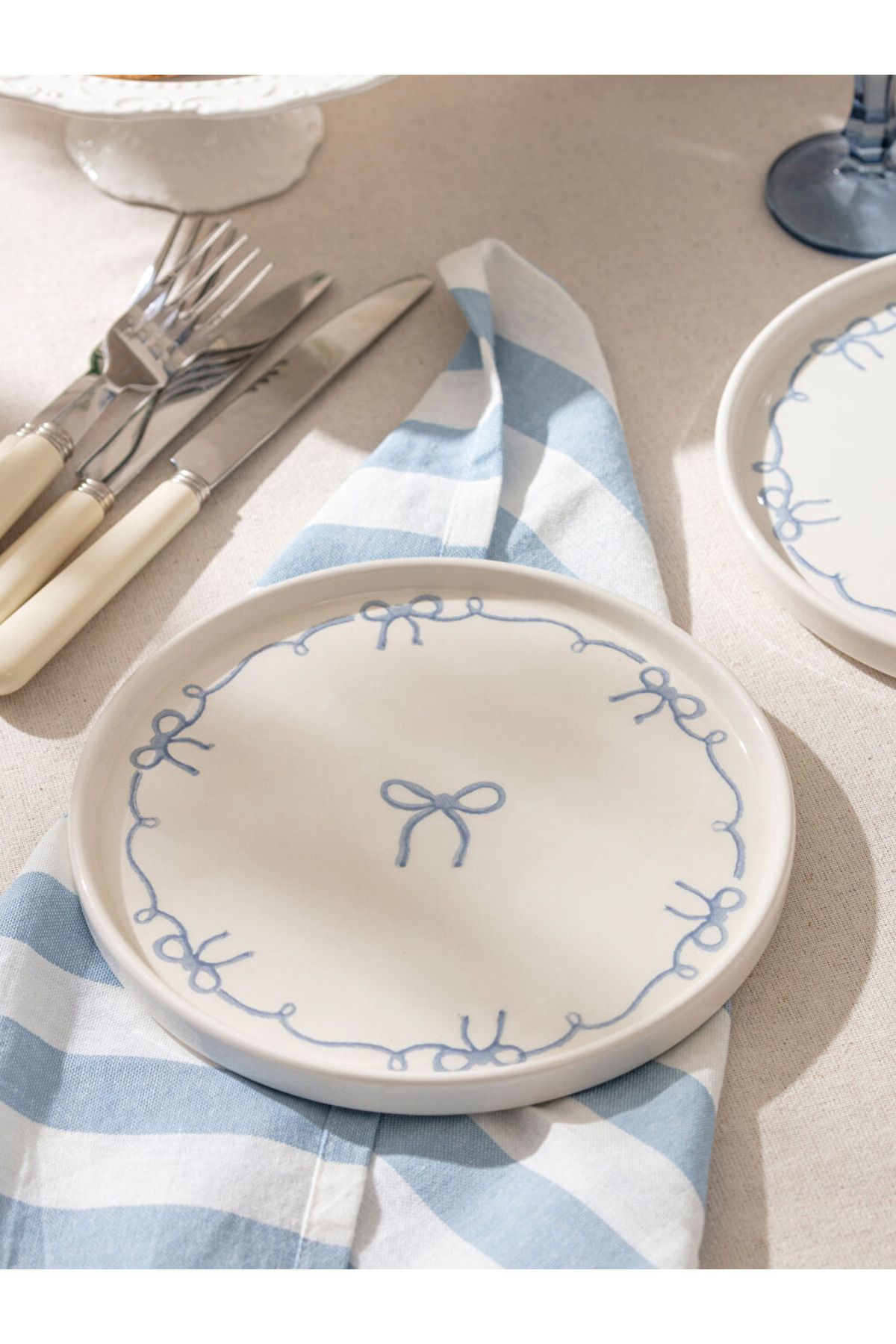 LC Waikiki Karişik Baskılı Seramik Pasta Tabağı 2'li 20 cm