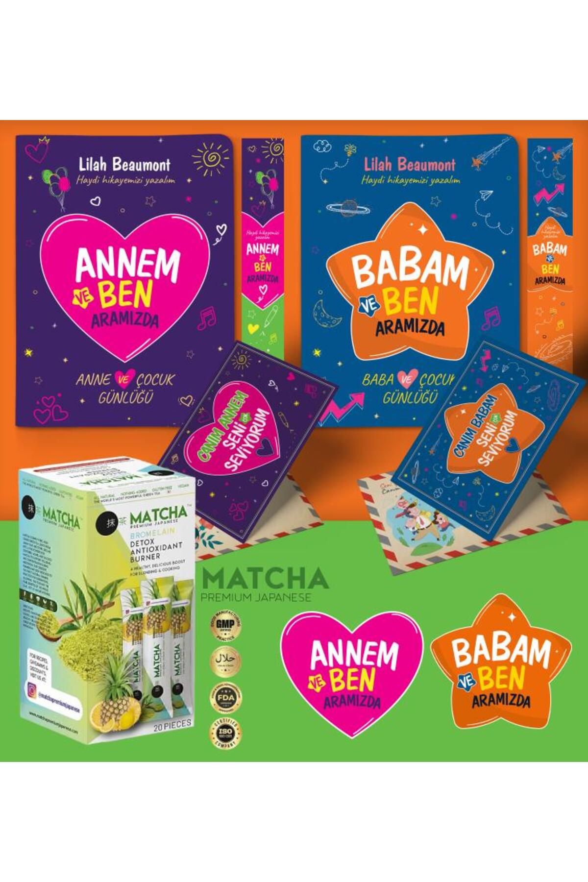 nesnel yayınlar Annem - Babam ve Ben Aramızda Ayraç Kartpostal - Bromelain Matcha Çayı