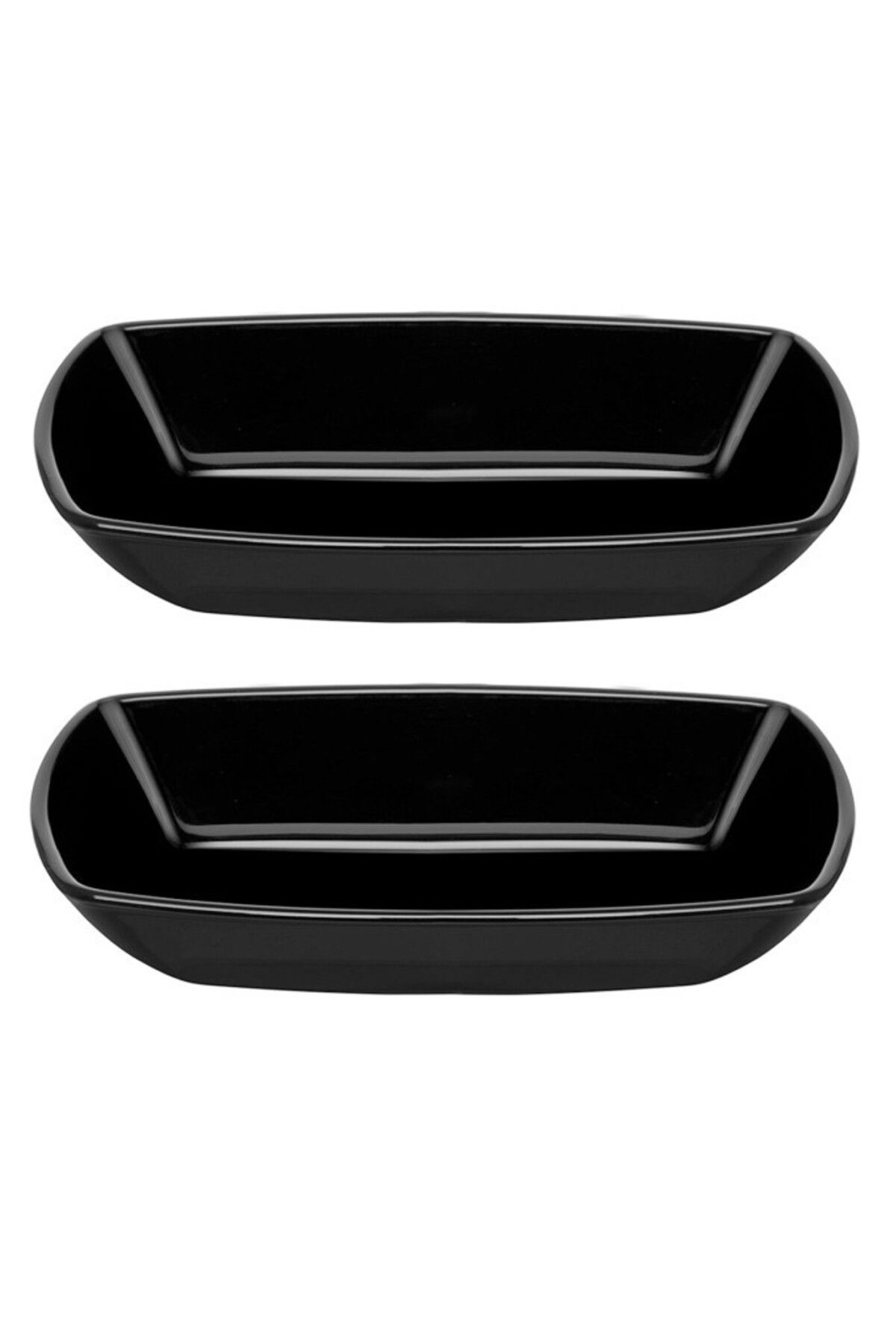 Paşabahçe 54942 Tokio Cam Siyah 2li Çerezlik Meze Servis Tabağı Kahvaltılık 18cm