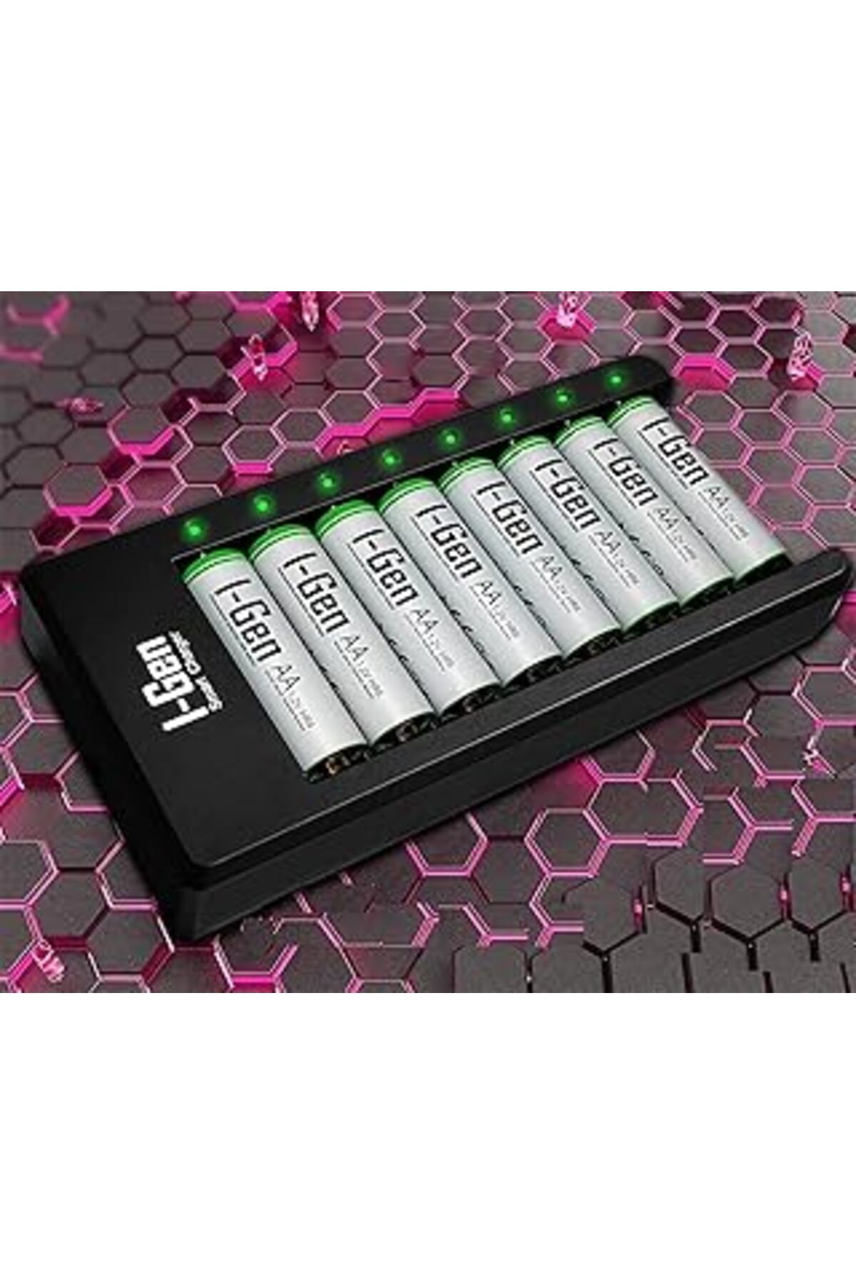 TBSProjects I-Gen G827 8'Li Pil Şarj Aleti + 8 Adet Aa 2700 Mah Şarj Edilebilir Aa Şarjlı Kalem Pilli Set 1.2V