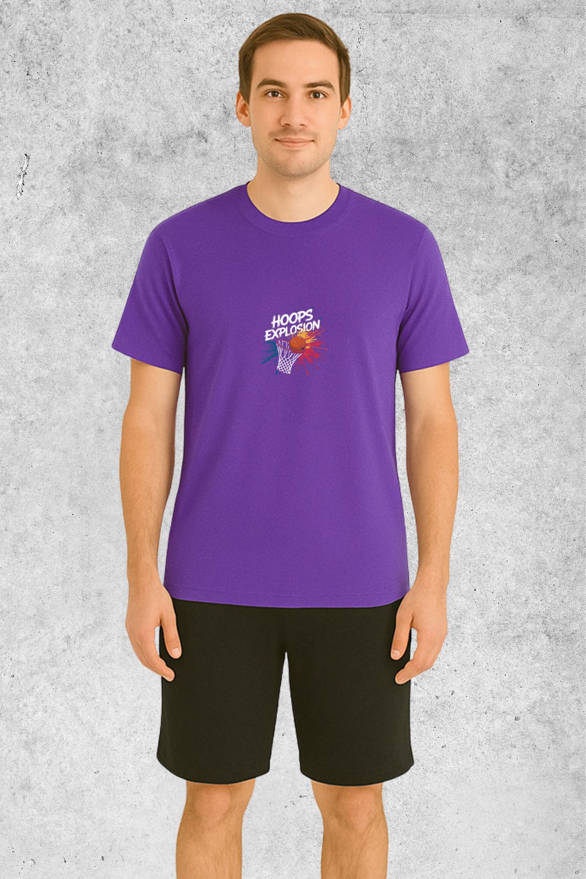 MOLICO BASİC unisex sıfır yaka kısa kollu BASKETBOL BASKILI TSHİRT
