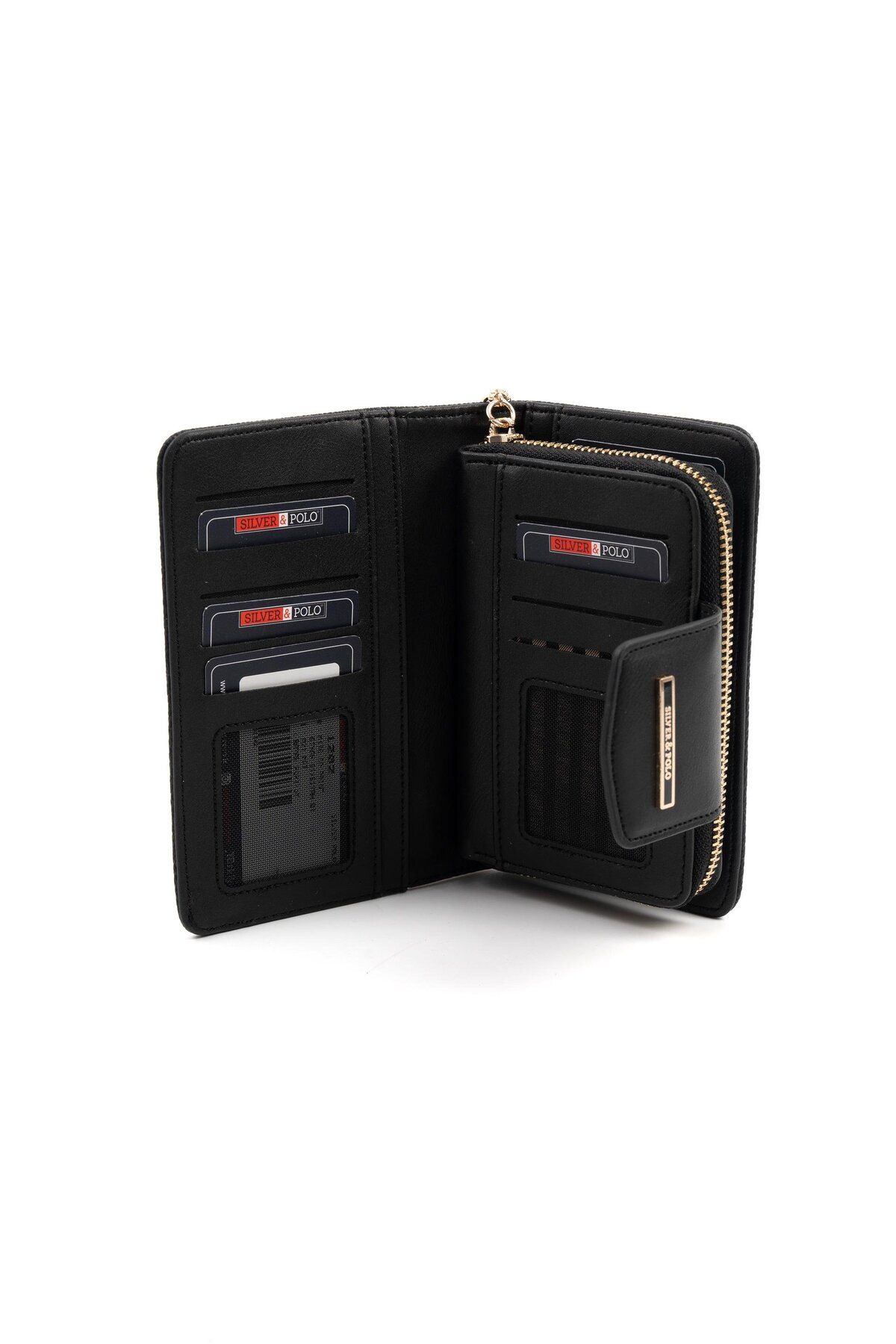 Silver Polo-Silver & Polo Smoked - Black Sp1202 Women's Wallet & Card Holder 4