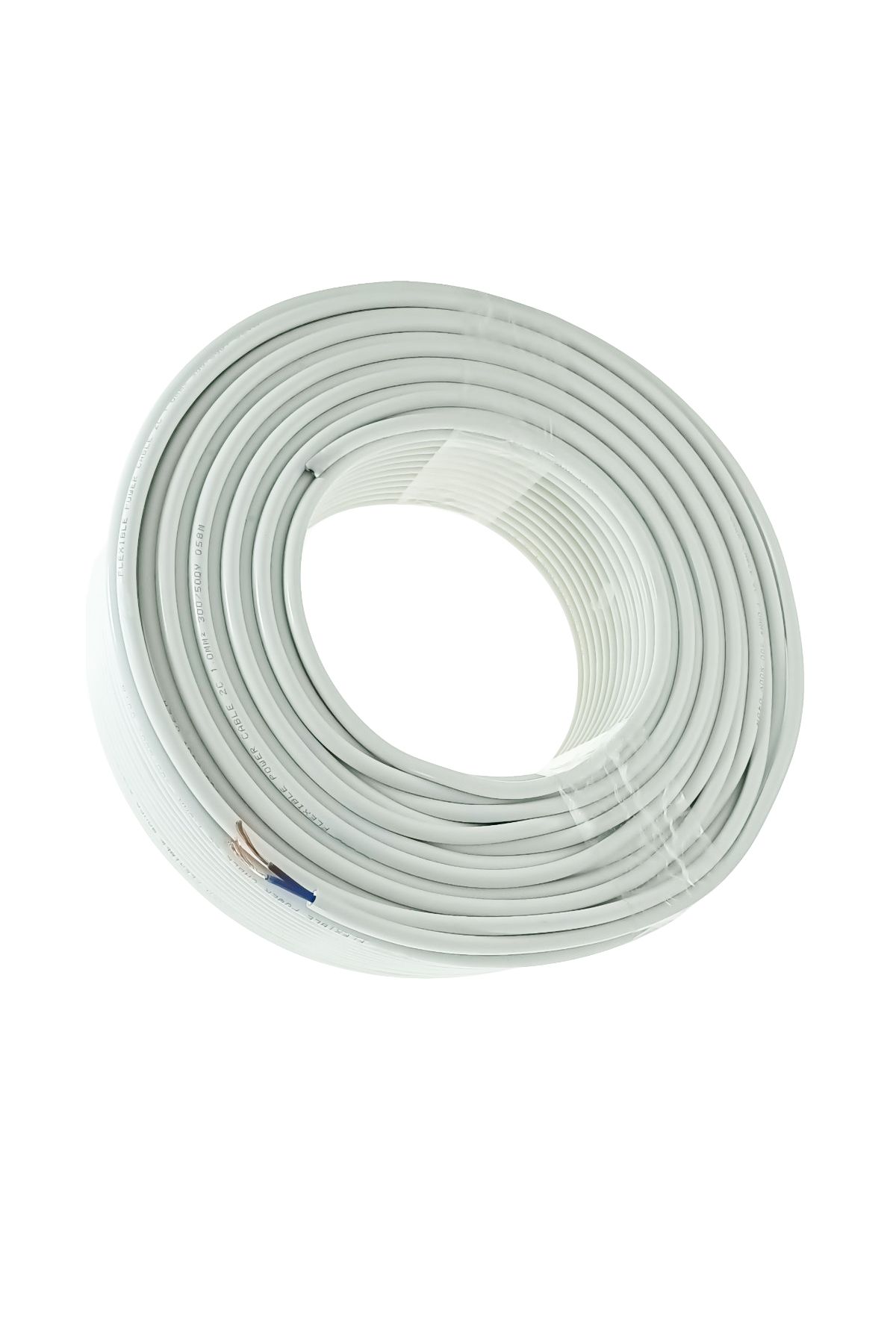 OEM-MYYM electrical cable roll, 2 x 1 mmp, copper, 100m, CEMYYM-2-1MM-WH, 2C, 300/500V, white 5