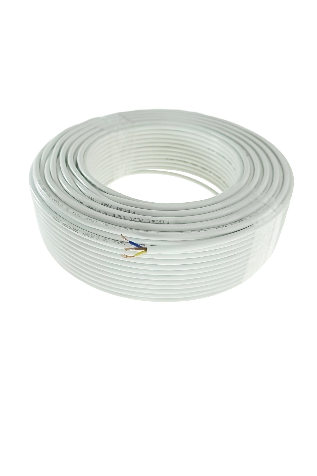 OEM-MYYM electrical cable roll, 3 x 0.75 mmp, copper, 100m, CEMYYM-3-0.75MM-WH, 3C, 300/500V, white 5