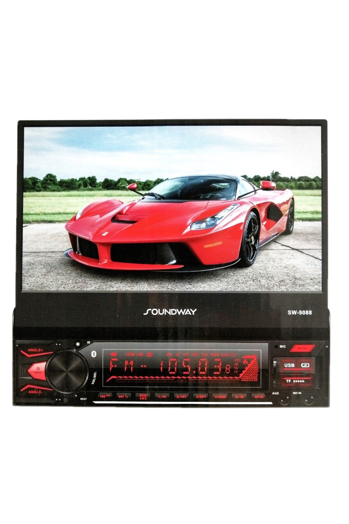 Soundway SW-9088 7 Inch Indash Teyp BT/Mirror Link/USB/SD/Kumanda/4*50W/Geri Görüş Kamerası/2 Amfi