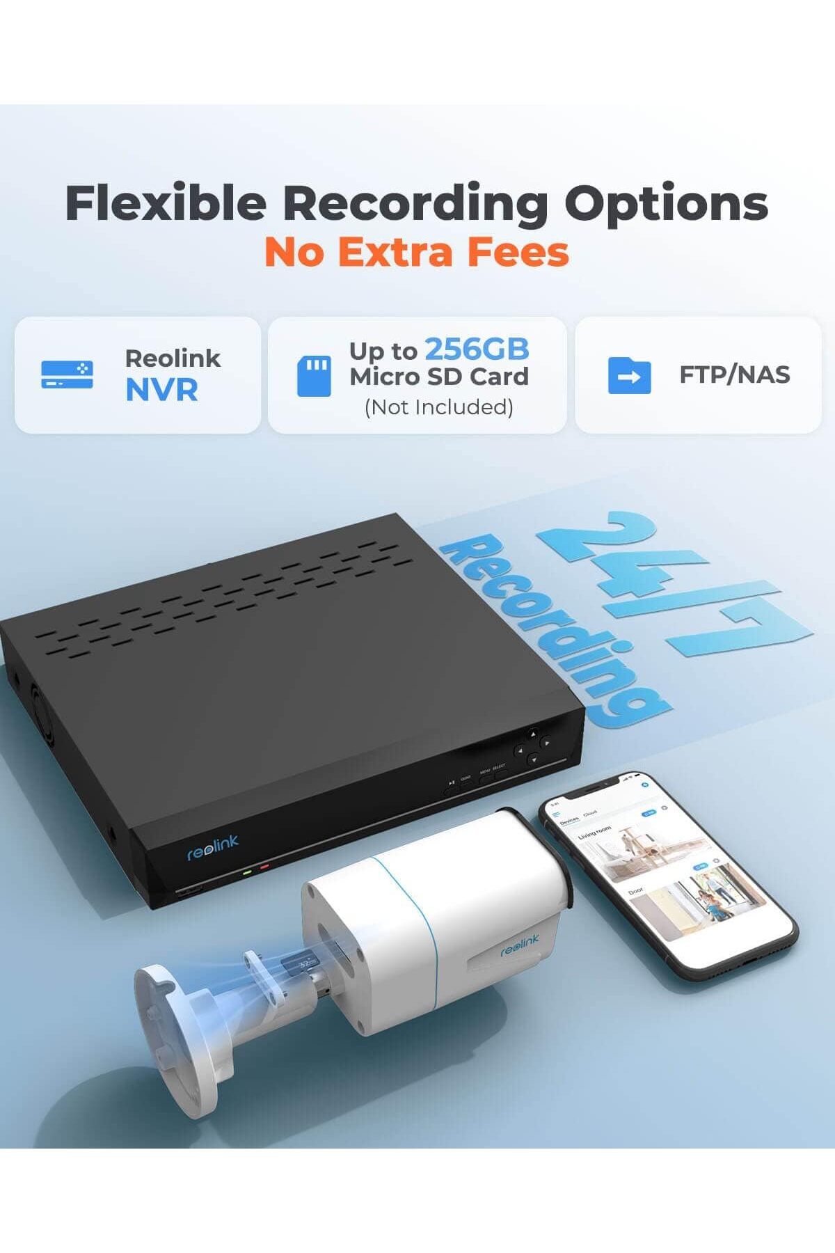 ReoLink-كاميرا مراقبة 4K PoE، كشف ذكي عن الأشخاص/المركبات، تعمل مع مساعد Google IP الخارجي 6