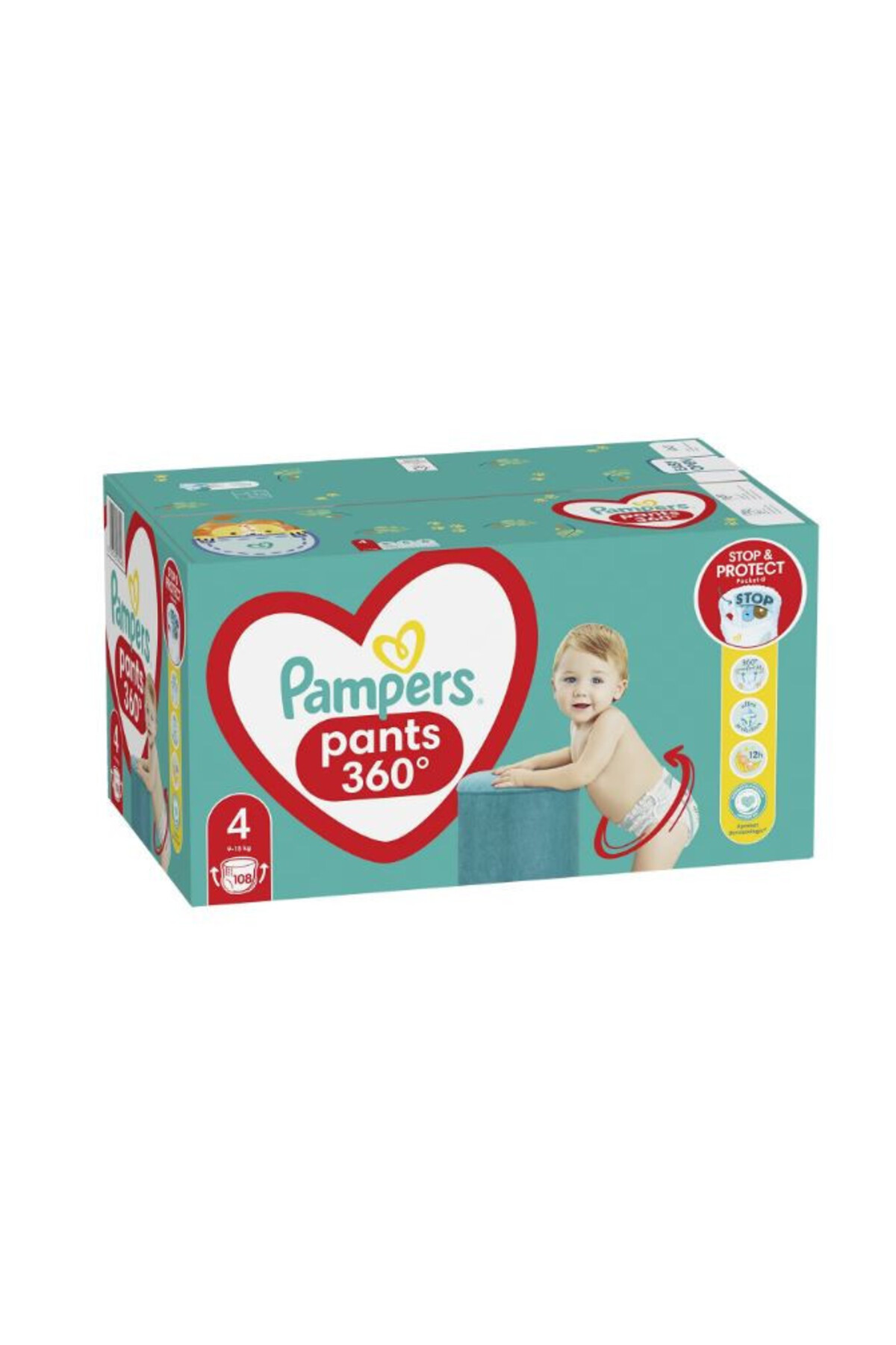 Pampers Scutece Pants Mega Box mărimea 4, 9-15 kg, 108 bucăți
