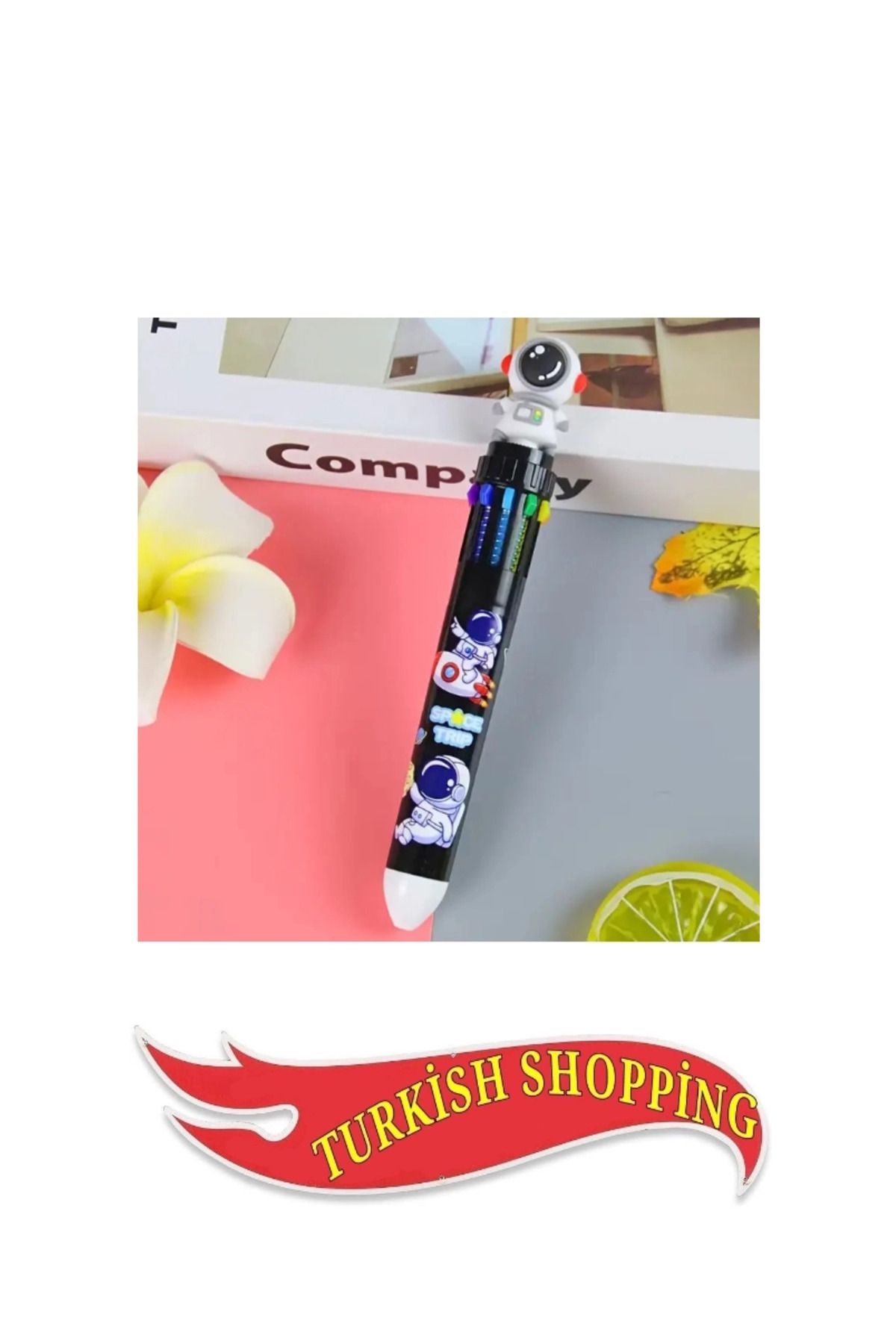 shop Yuvarlak Tükenmez Kalem On Renkli Geri Çekilebilir Karikatür Astronot