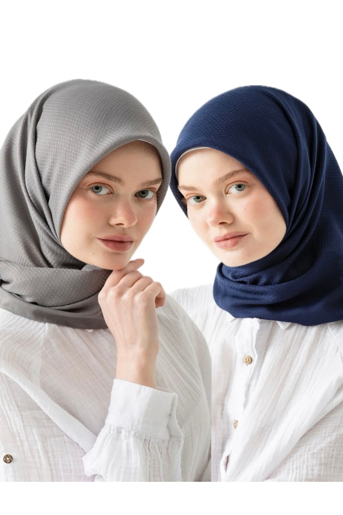Minii Tuhafiye 2 Adet| 100×100 cm Jakarlı Soft Pamuk Eşarp – Düz Desen, Kırışmaz & Şık