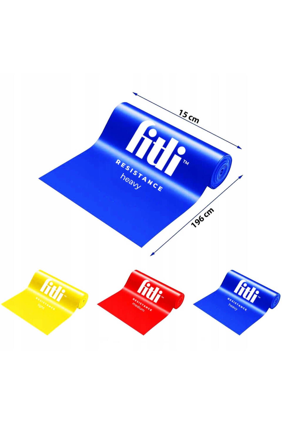 Fitli-Set 3 benzi elastice pentru exercitii , 3 niveluri de rezistenta, Multicolor 2