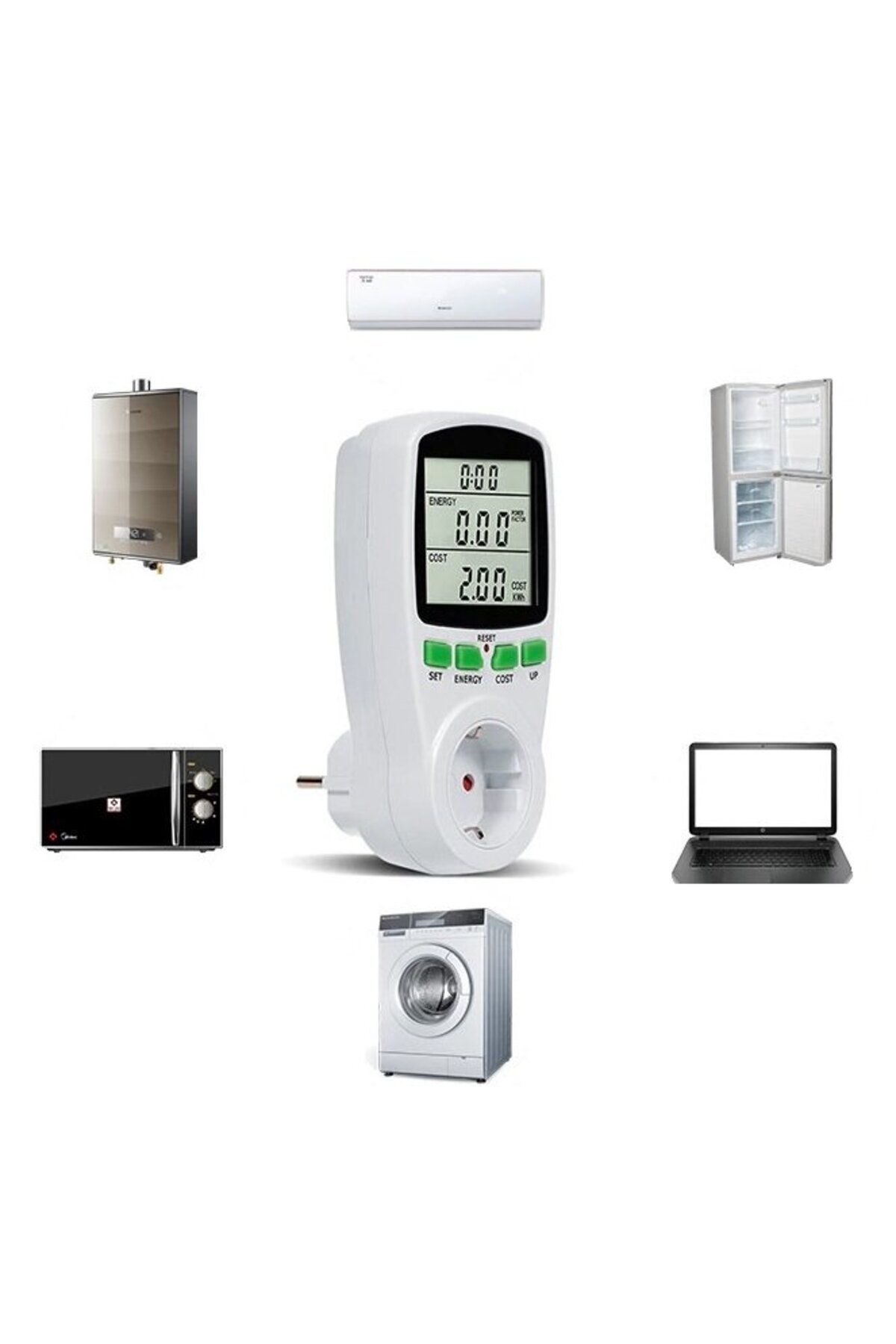 ideal STORE-IdealStore SaveEnergy Energy Meter Socket, Digital, Energy Consumption Setting, kWh Cost Setting 7