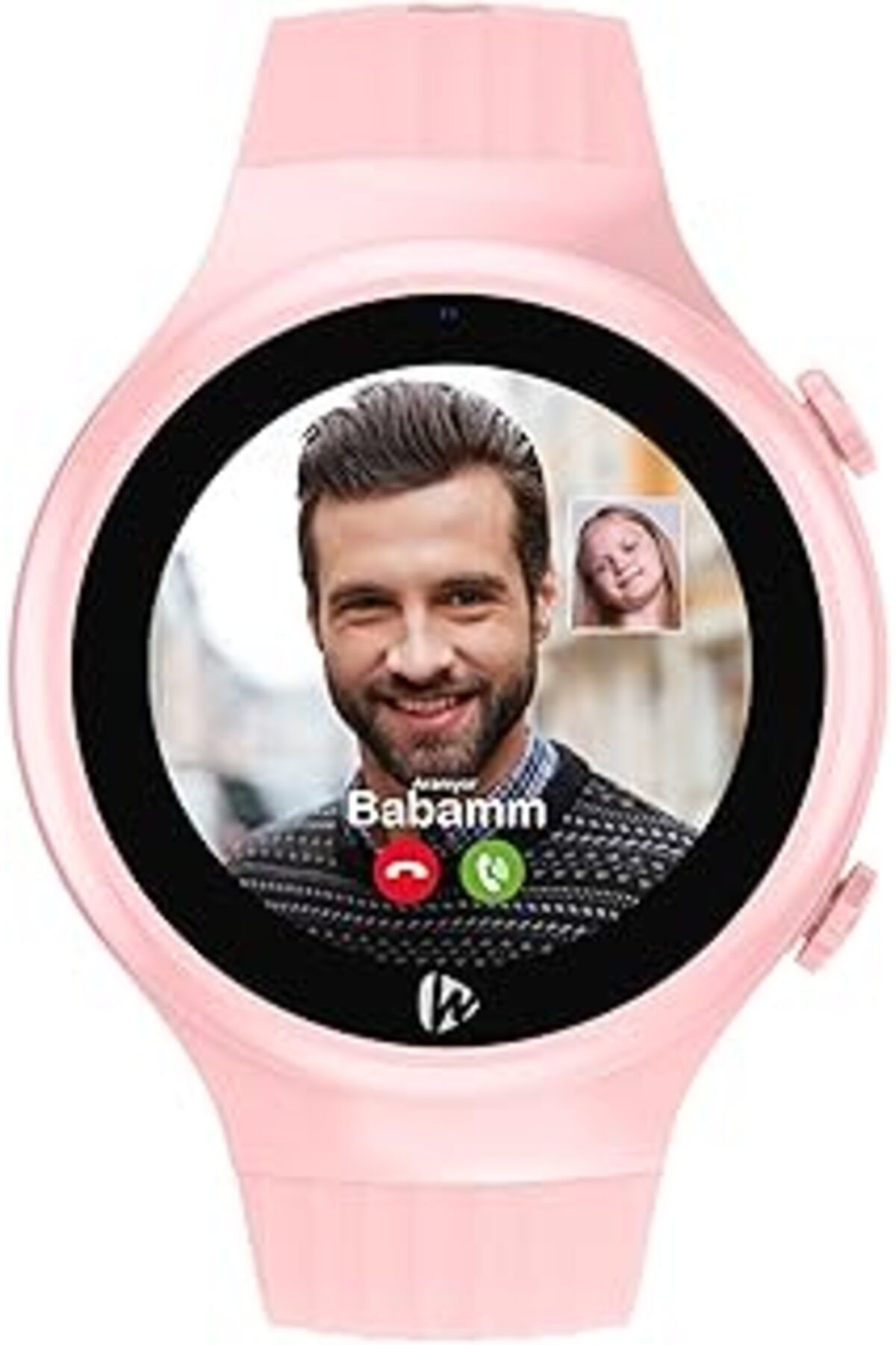 Qedii Wiky Watch 5S Akıllı Saat - Görüntülü Arama, Gps, Sos, Sağlık Takibi, Güvenli Alan Pembe