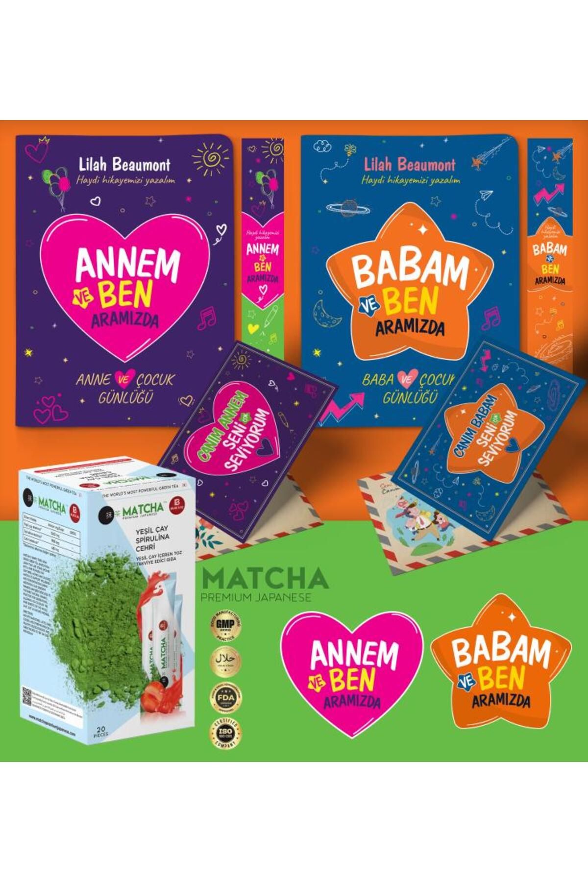 nesnel yayınlar Annem - Babam ve Ben Aramızda Ayraç Kartpostal - Çilekli Matcha Çayı