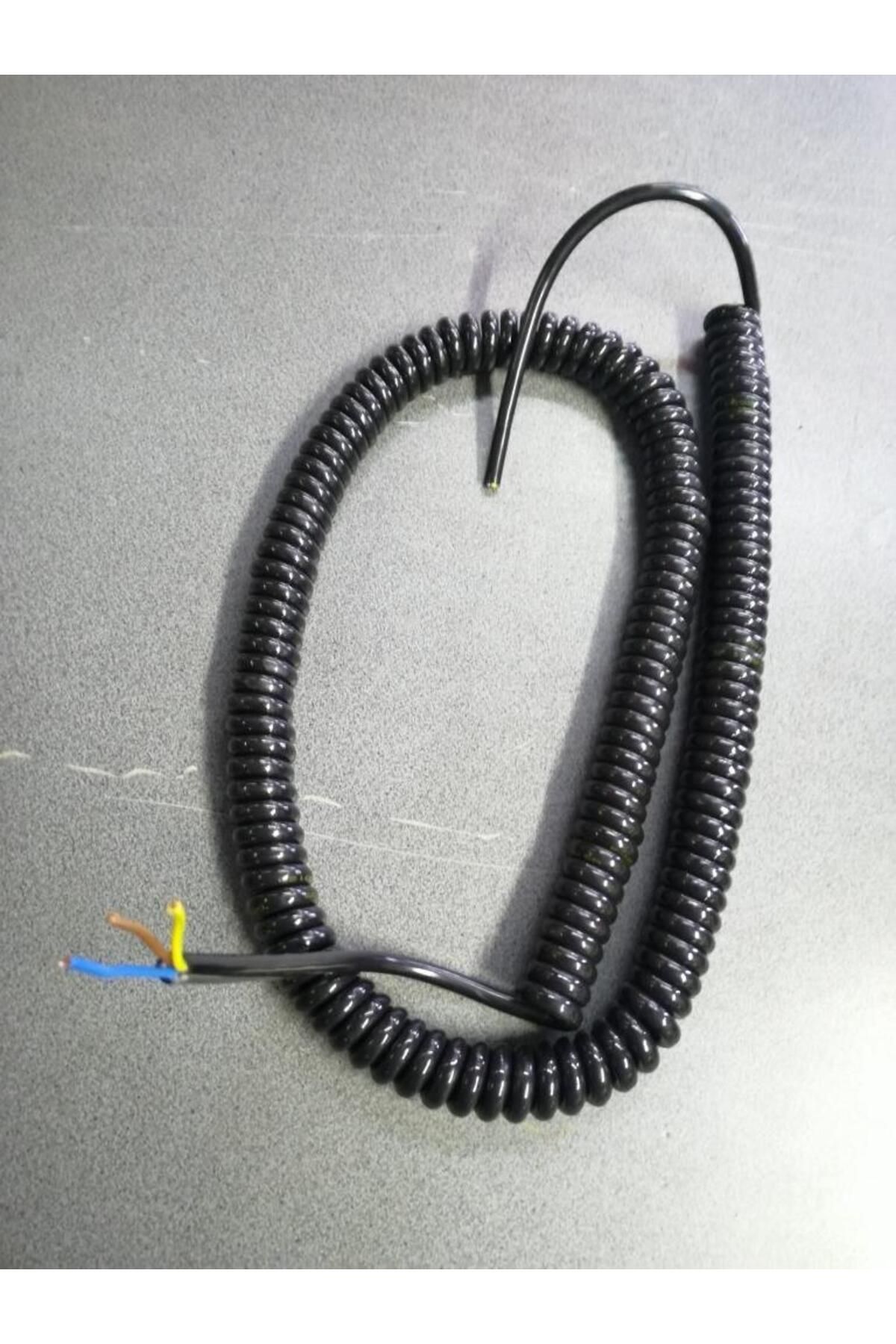 Mykablo 3x1.5 mm Ucu Açık Siyah Spiral Elektrik Kablosu 5 Metre