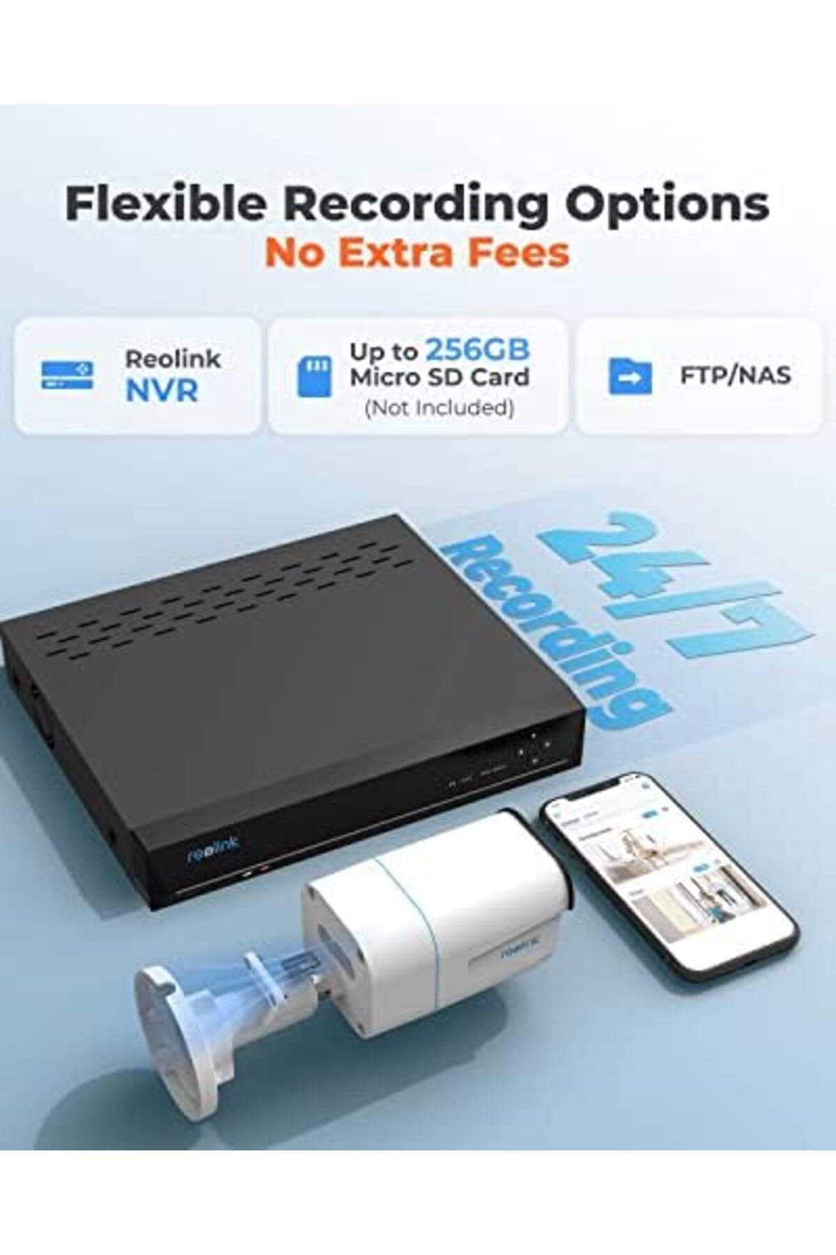 ReoLink-كاميرا مراقبة 4K PoE، كشف ذكي عن الأشخاص/المركبات، تعمل مع مساعد Google IP الخارجي 7
