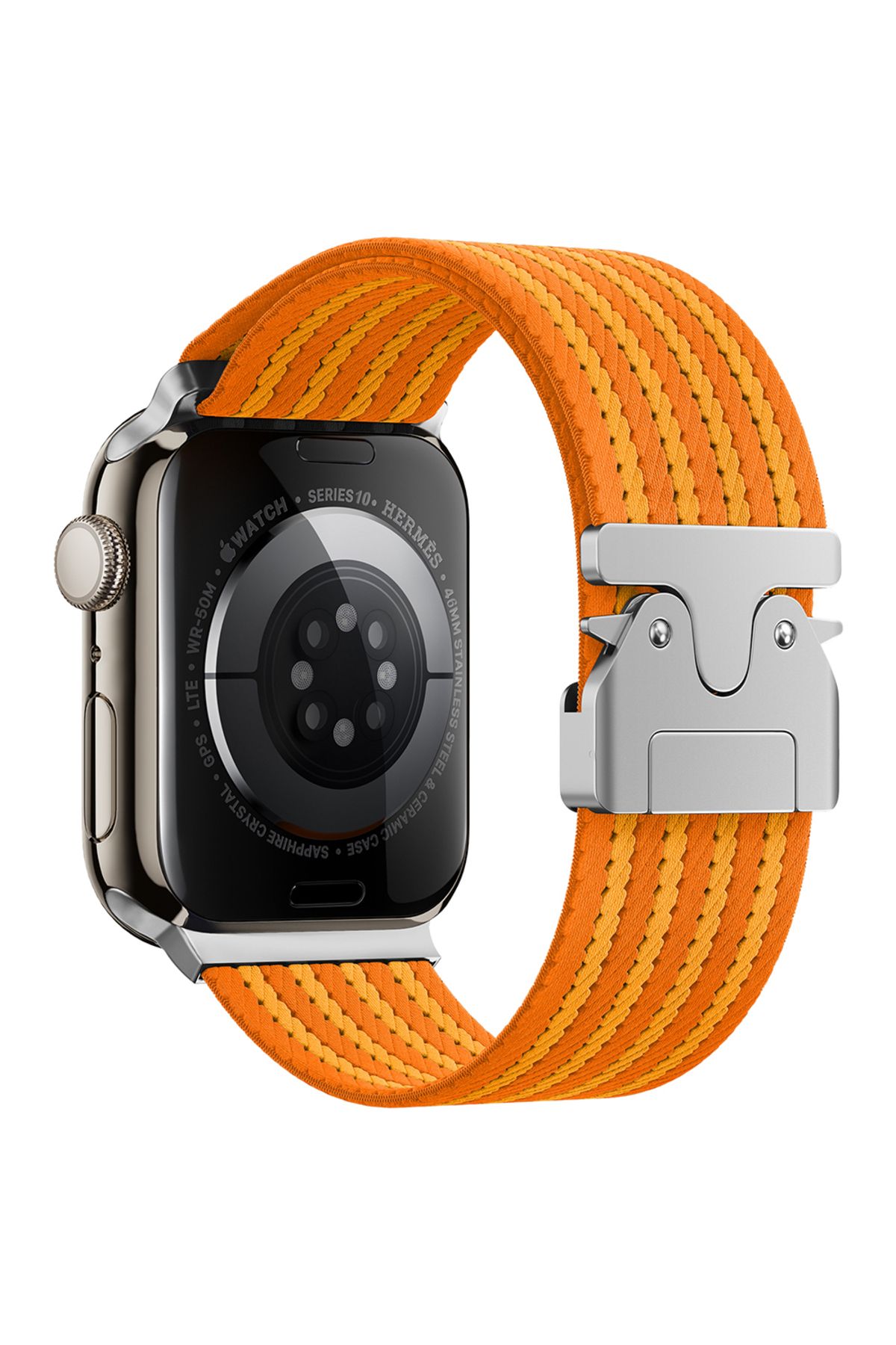 Megafox Teknoloji Apple Watch 42mm Uyumlu Zore KRD-133 Naylon Kumaş Hasır Örgülü Kordon