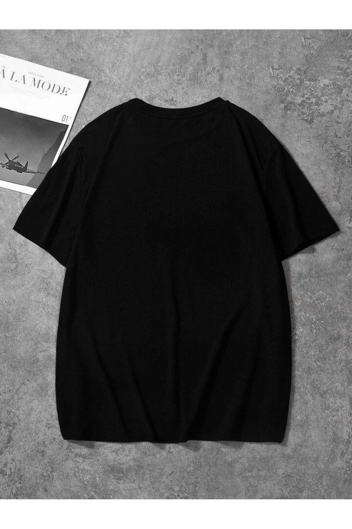 ervafashion Siyah Günlük Kadın Yuvarlak Yaka Örme Slim Fit Rahat Giyim T-Shirt