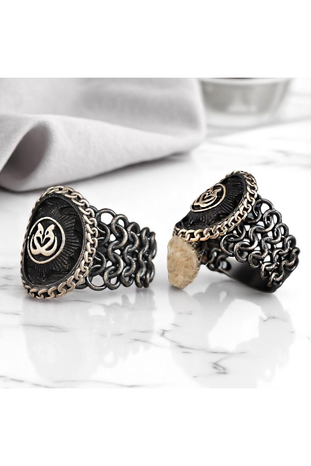 Asteria Jewelry Örme Model Eskitme Gümüş Yüzük