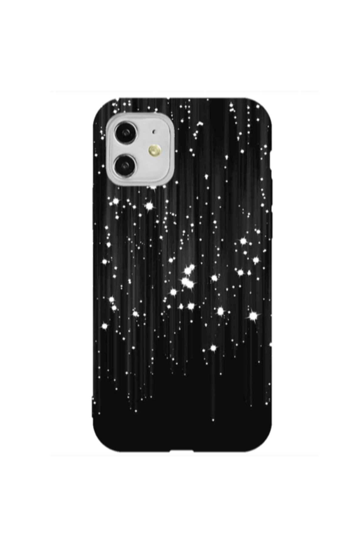 Cach Cach Apple iPhone 11 Yağan Yıldızlar Beyaz Renkli Silikon Telefon Kılıfı