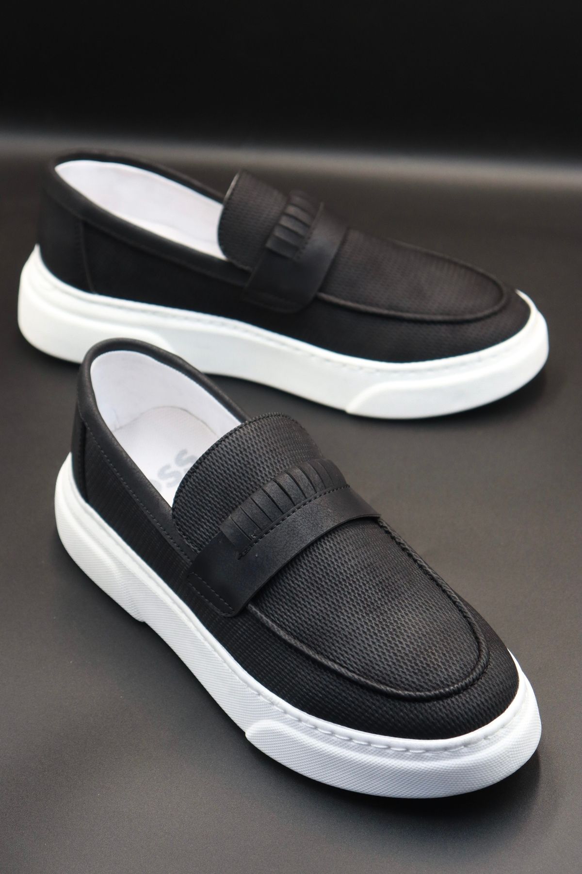 HEROD Erkek Siyah Sneaker Ayakkabı Günlük Rahat Yumuşak Hafif Poliüretan Taban