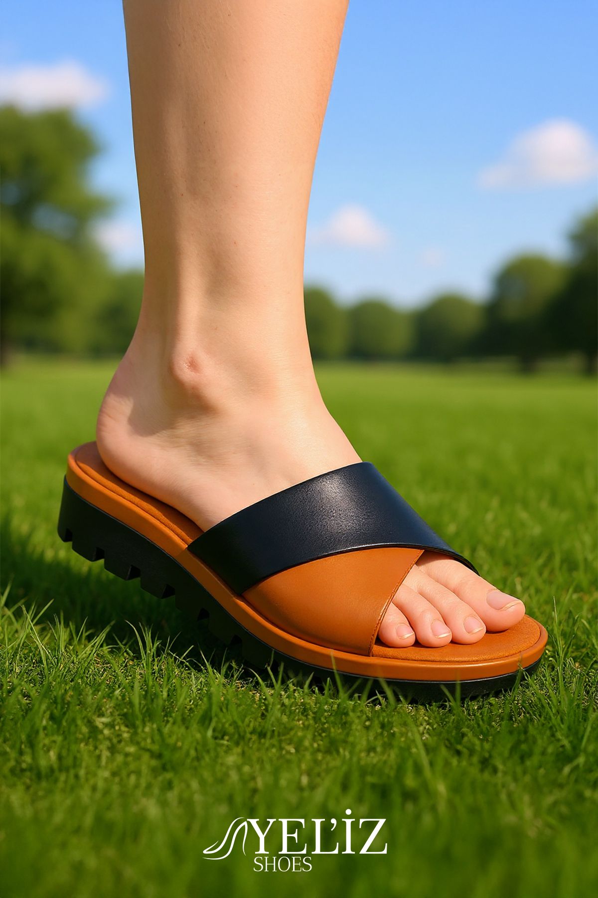 Yel'iz Shoes&Slipper Ortopedik Dolgu Topuk Rahat Comfort Günlük Terlik