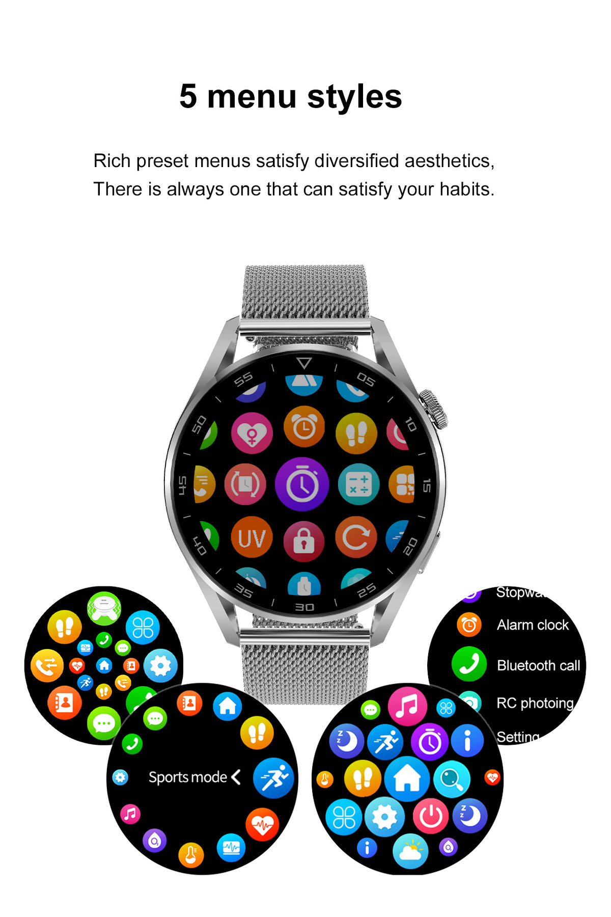 ideal STORE-Classy Premium SmartWatch idealStore, 1.36, Rotating Crown, Wireless Charging, Bluetooth Call 7