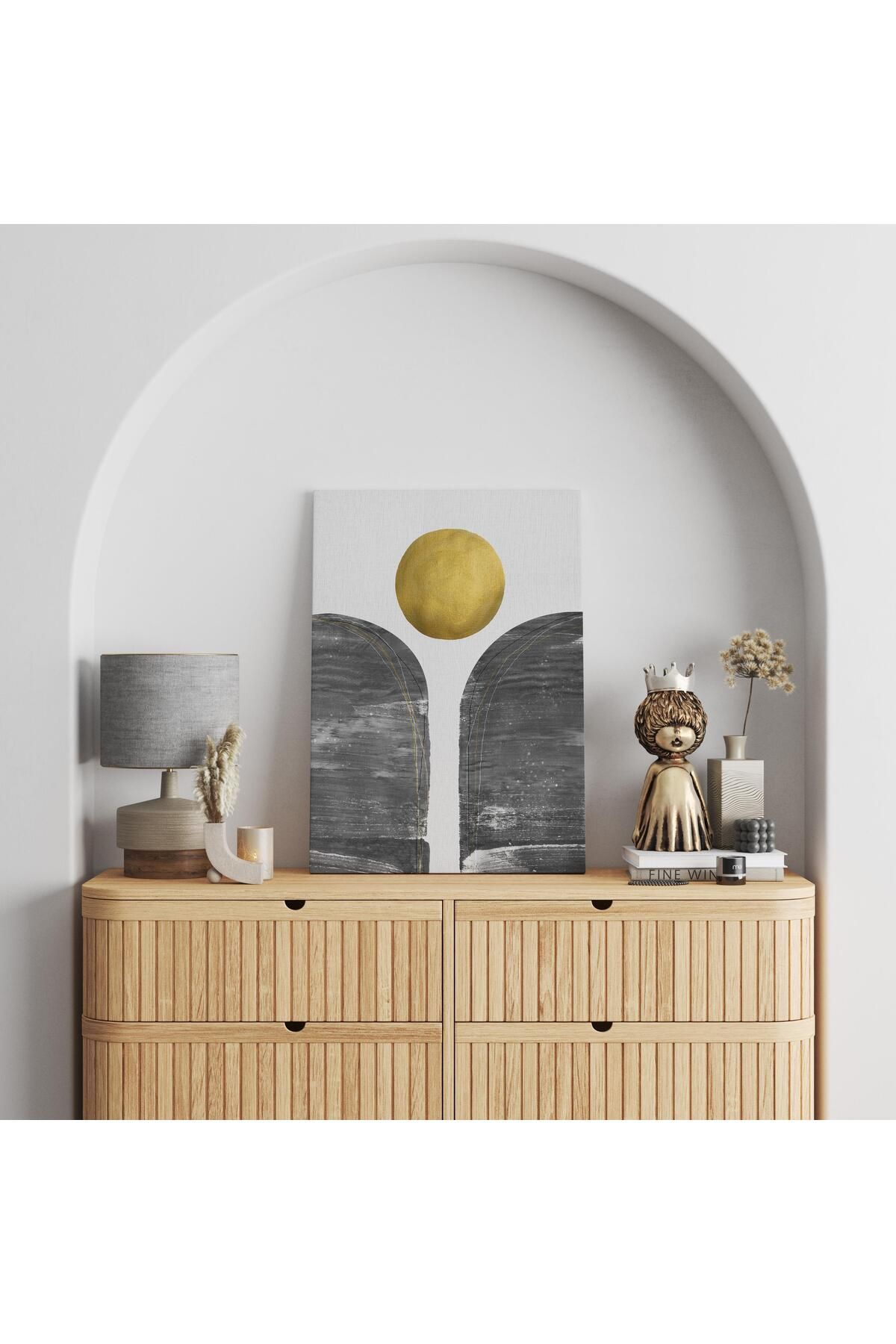 Viyens Minimalist Altın Çemberli Kanvas Tablo – NV00286