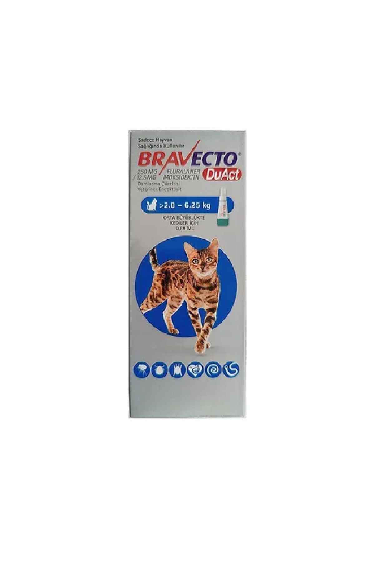 bravecto Du Act Kedi 2.8 - 6.25 kg Orta Büyüklükte Kediler İçin 0,89 ml Damla