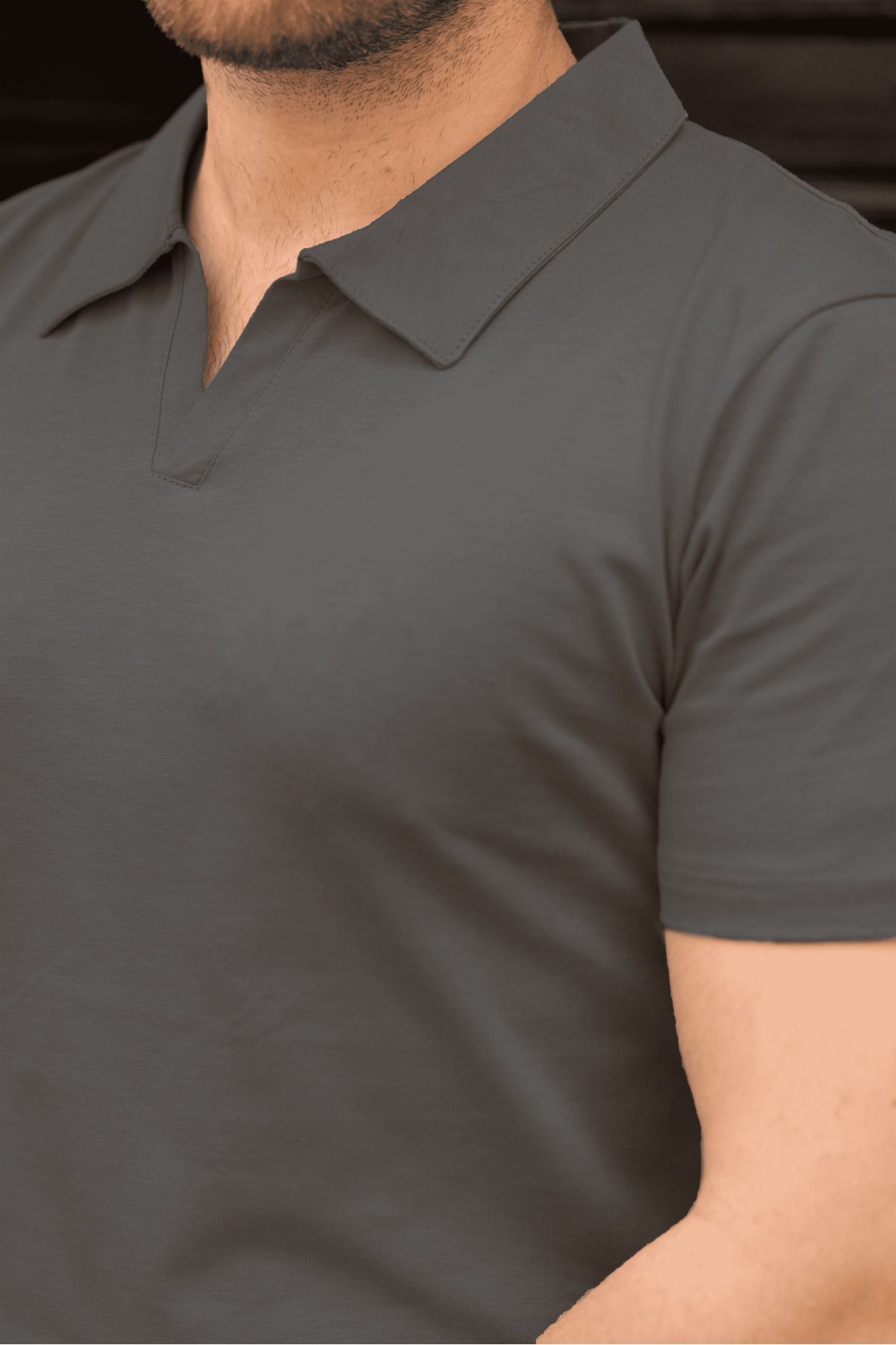 COMBİNE MİCHAİL Erkek %100 Pamuk Füme Polo Yaka T-shirt