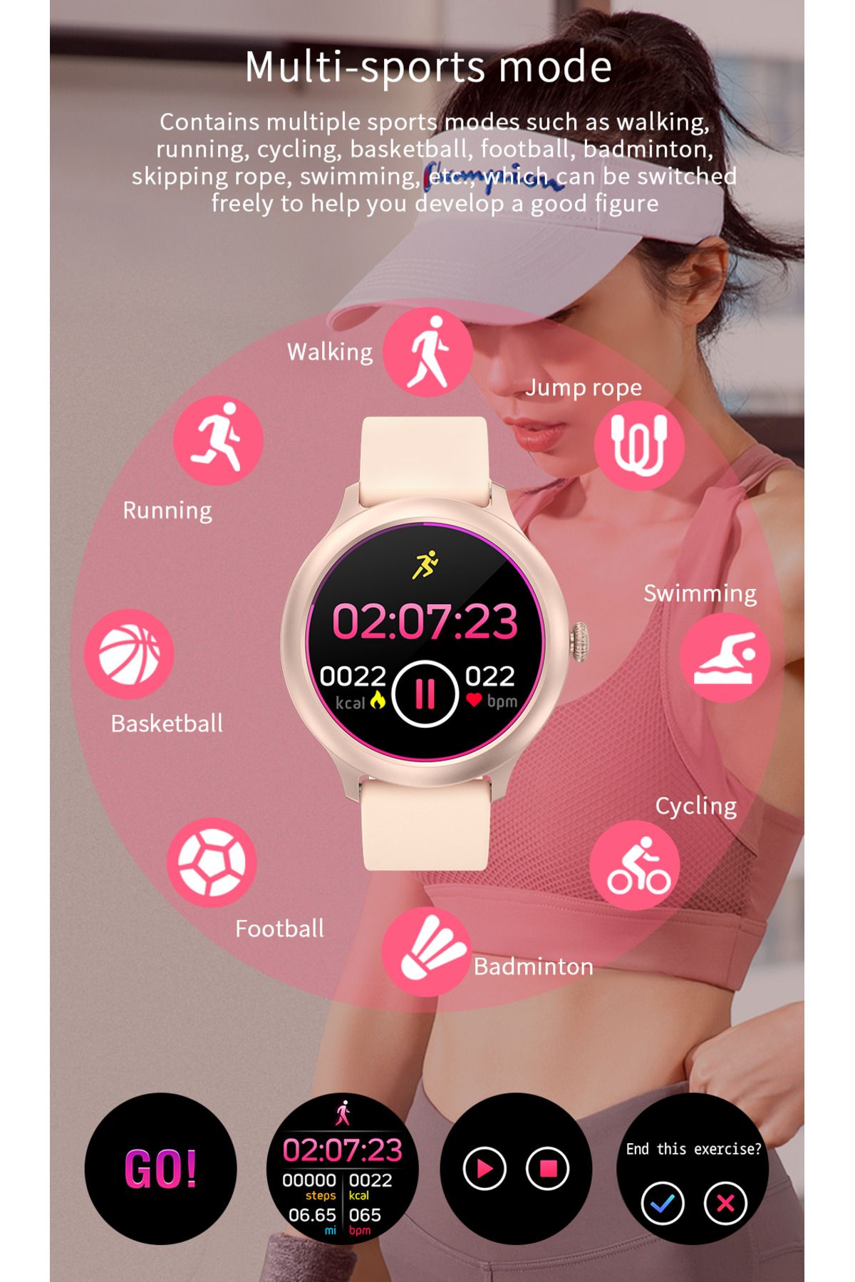 ideal STORE-Smartwatch idealStore PowStell, Design Slim, Moduri MultiSport, Monitorizare Sanatate, Memento Perso 8