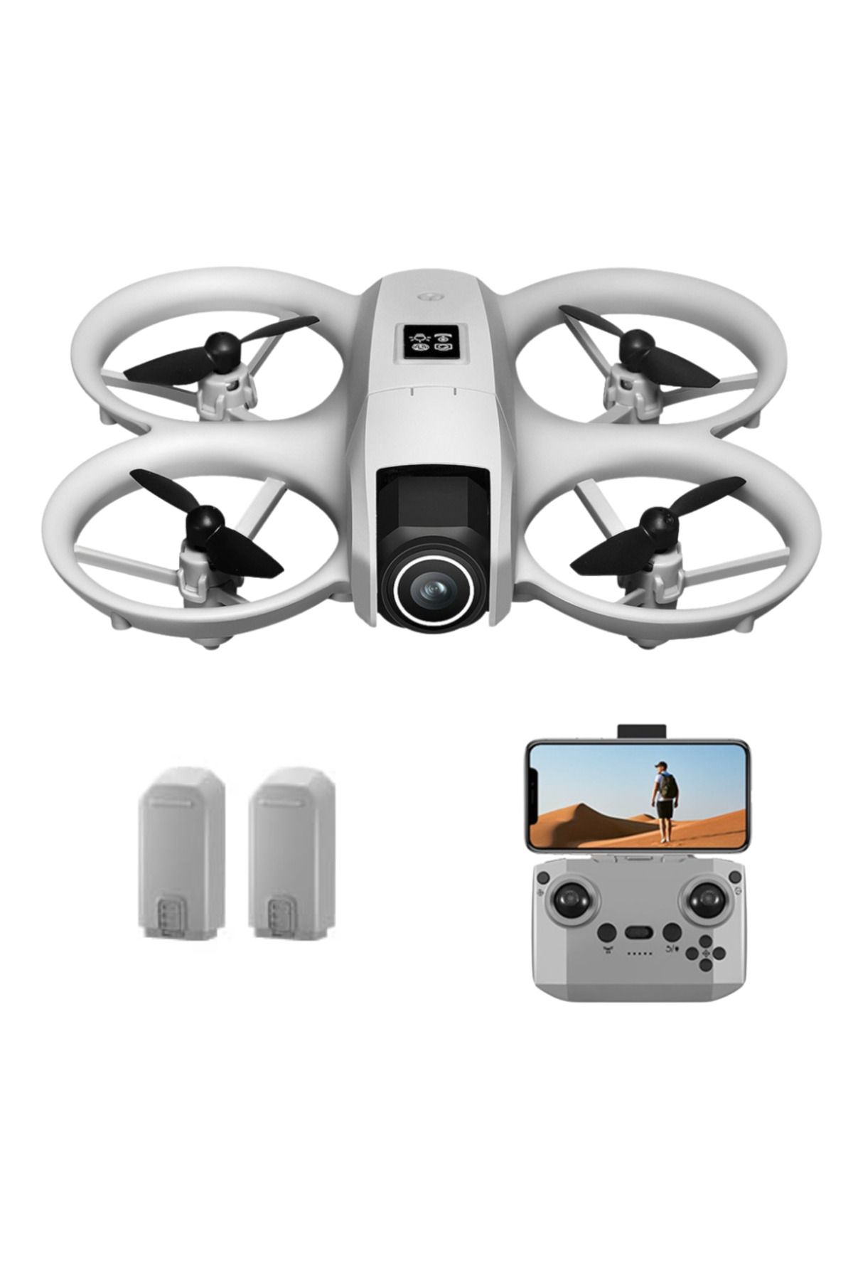 Velixo-Mini dronă cu telecomandă i1 Pro, cameră video WiFi, evitarea obstacolelor, rotație la 360°, 2 baterii 1